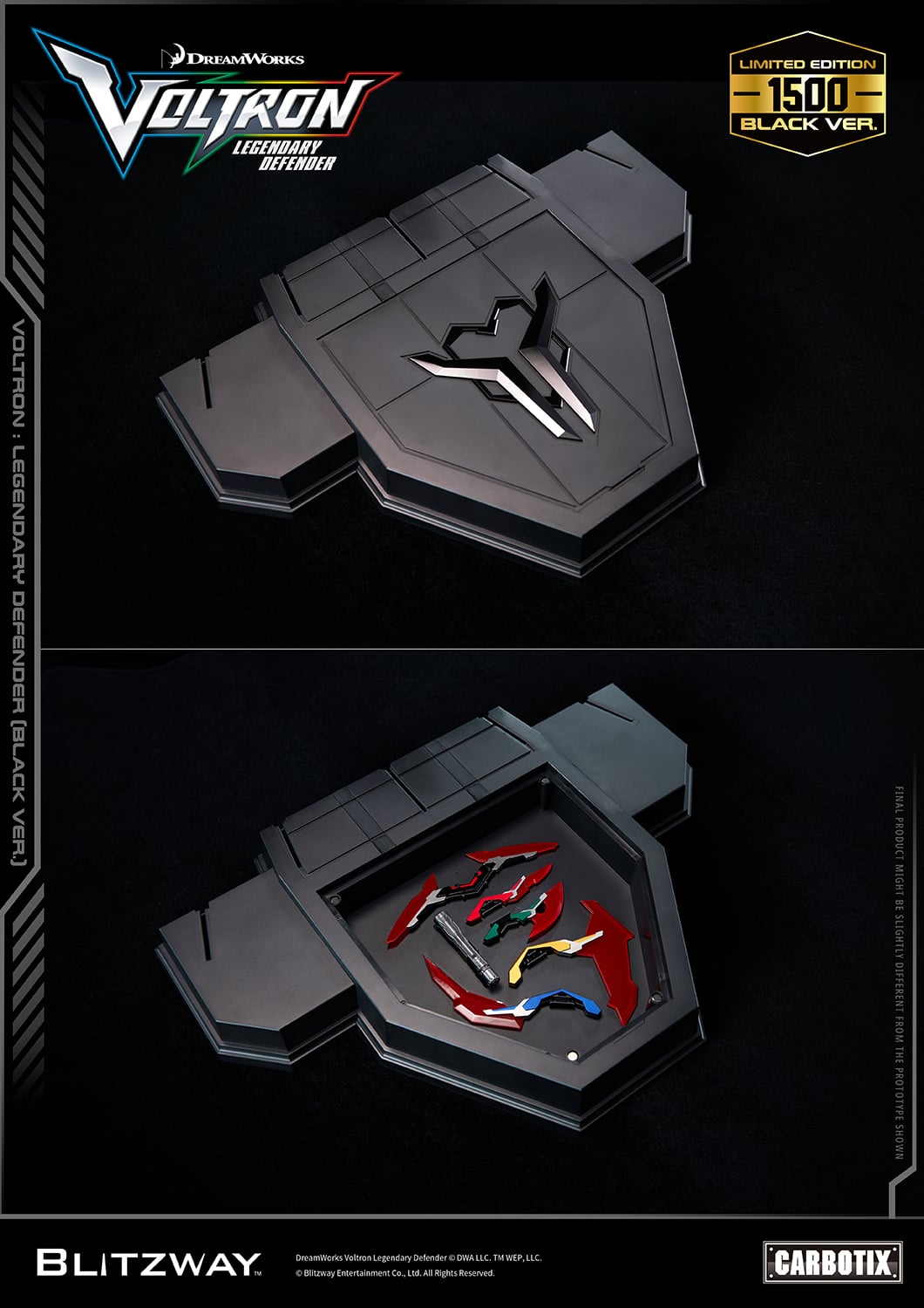 Voltron: Legendary Defender Carbotix Voltron (Black Ver.) Limited Edition Action Figure Gallery Image 30