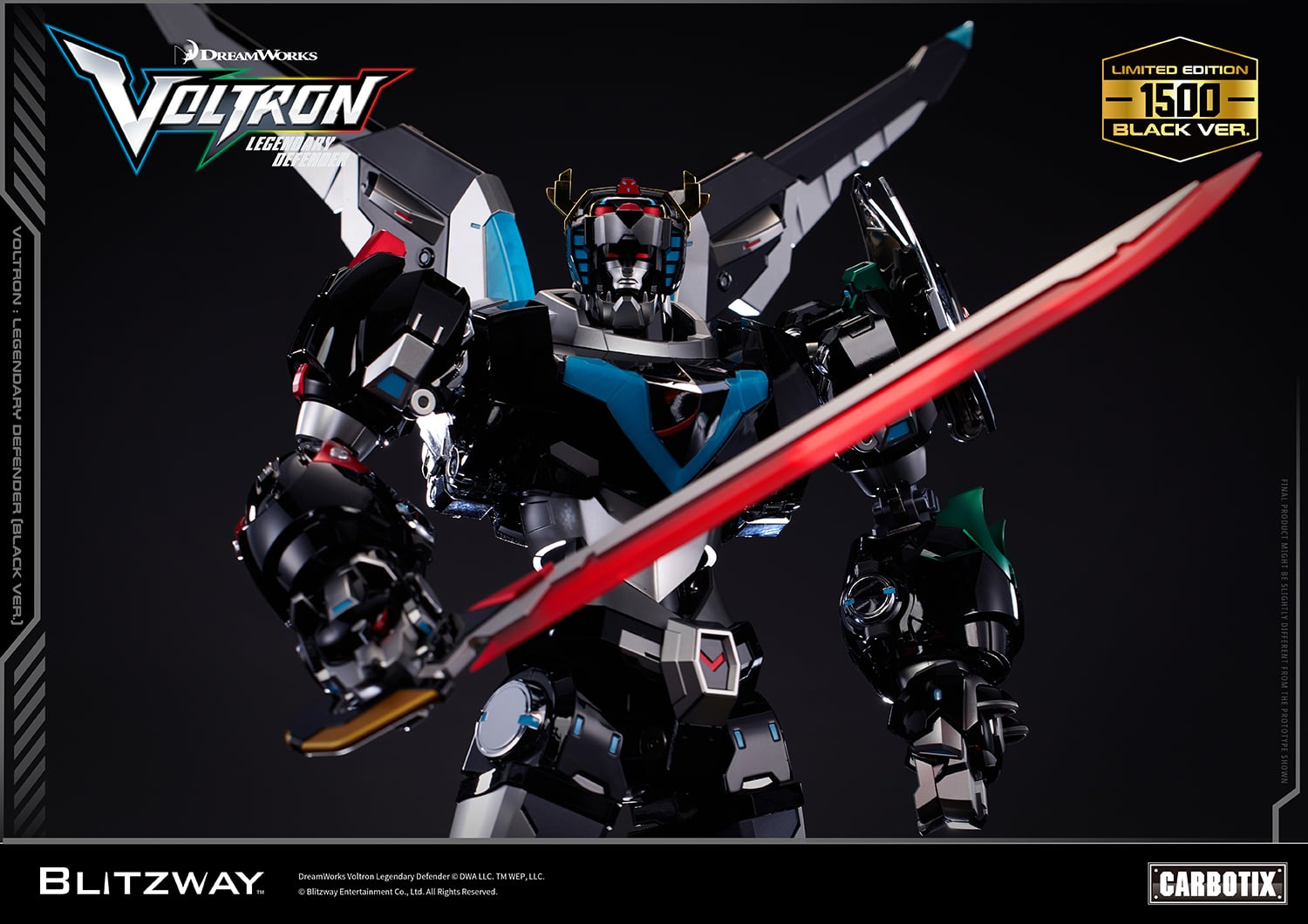 Voltron: Legendary Defender Carbotix Voltron (Black Ver.) Limited Edition Action Figure Gallery Image 19