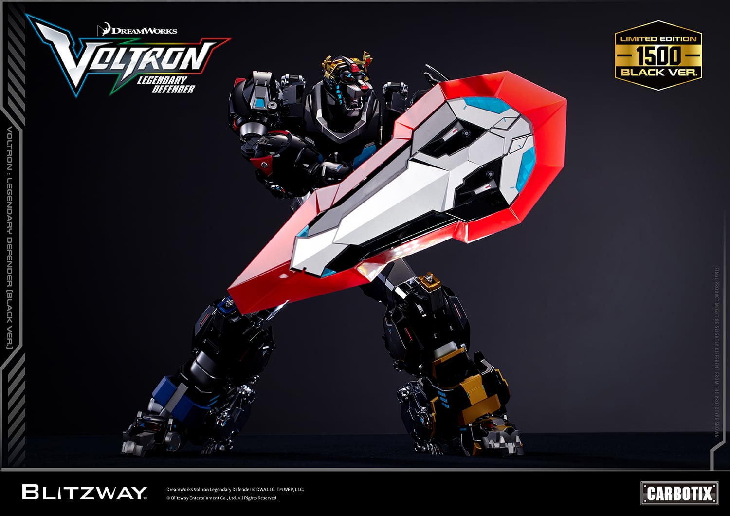 Voltron: Legendary Defender Carbotix Voltron (Black Ver.) Limited Edition Action Figure Gallery Image 10