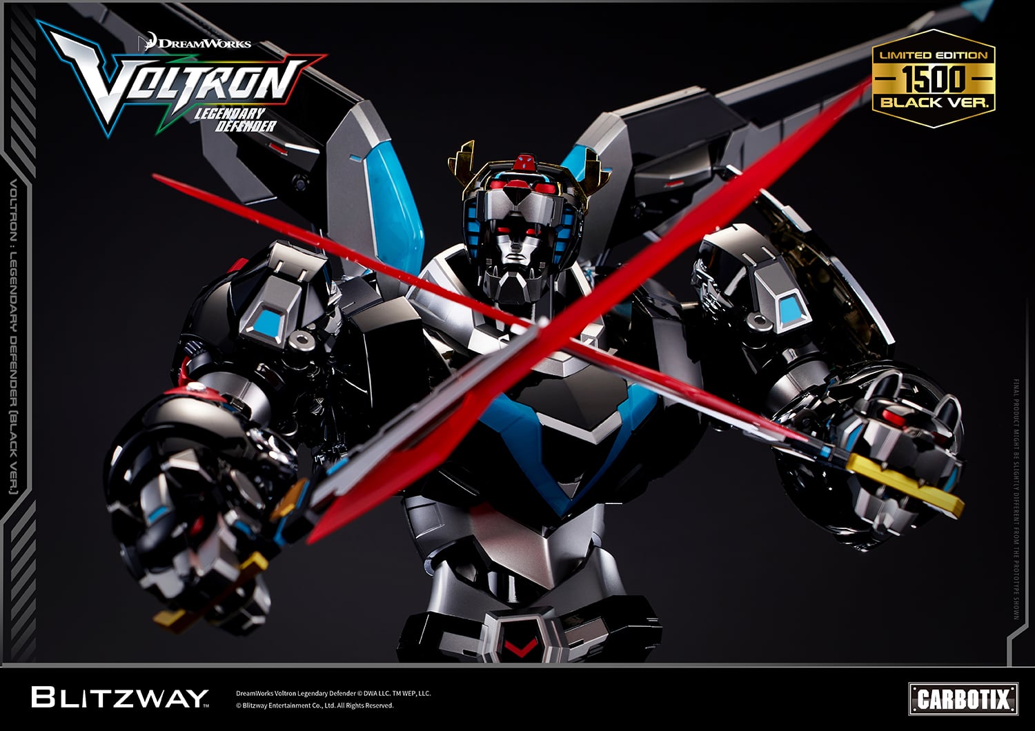 Voltron: Legendary Defender Carbotix Voltron (Black Ver.) Limited Edition Action Figure Gallery Image 15