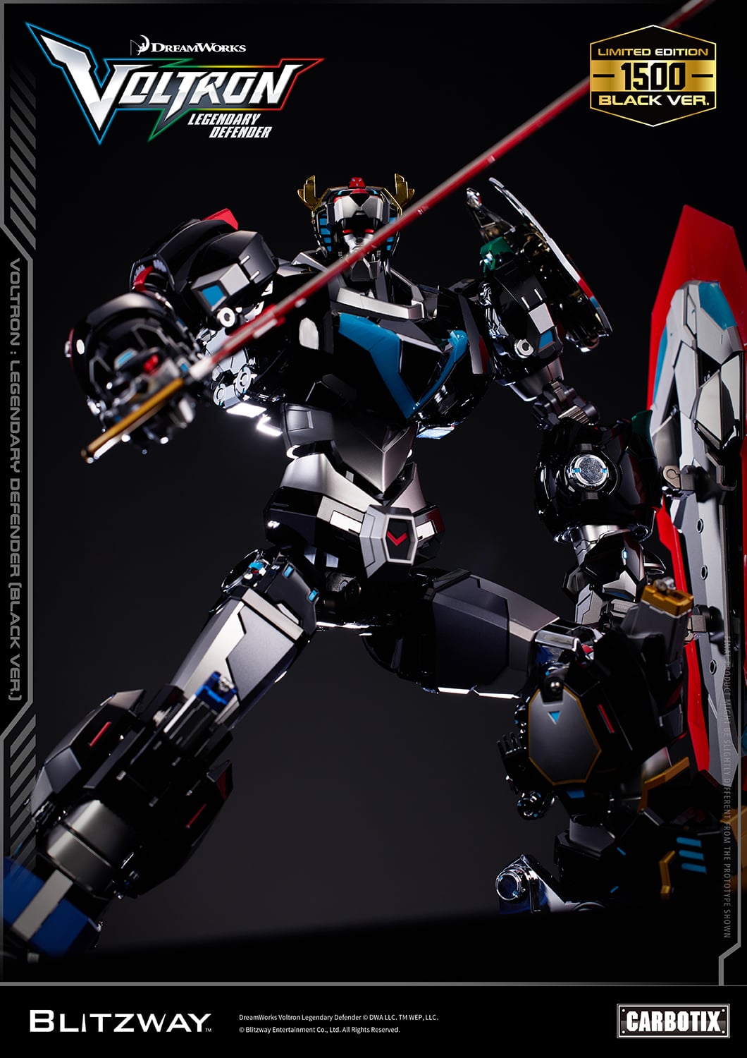 Voltron: Legendary Defender Carbotix Voltron (Black Ver.) Limited Edition Action Figure Gallery Image 9