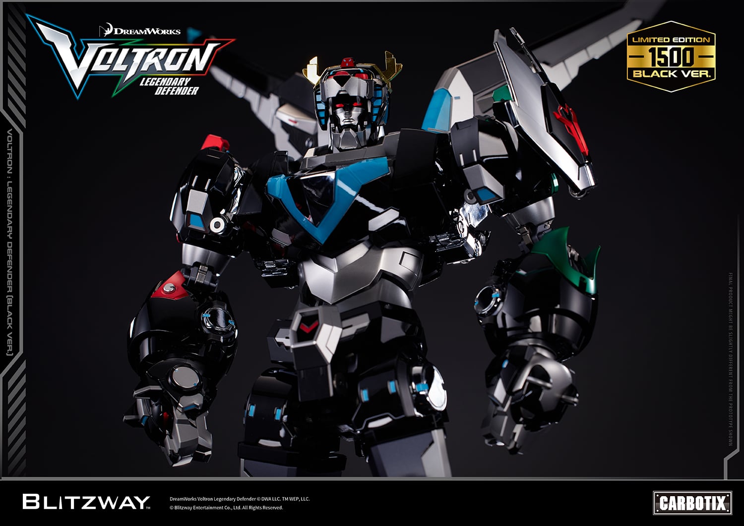 Voltron: Legendary Defender Carbotix Voltron (Black Ver.) Limited Edition Action Figure Gallery Image 12