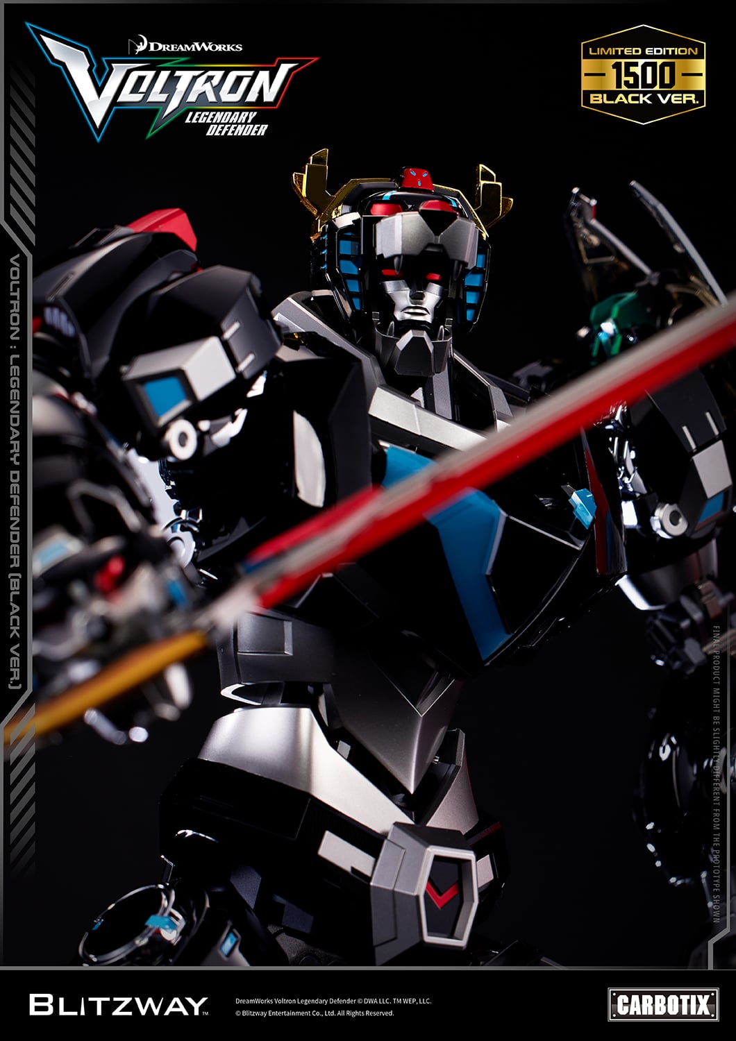 Voltron: Legendary Defender Carbotix Voltron (Black Ver.) Limited Edition Action Figure Gallery Image 17