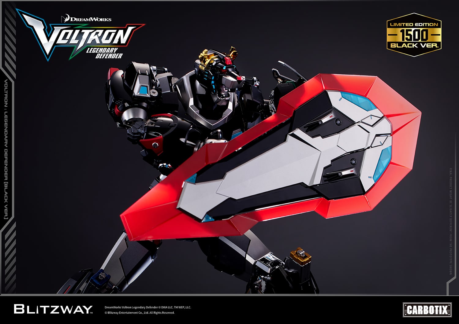Voltron: Legendary Defender Carbotix Voltron (Black Ver.) Limited Edition Action Figure Gallery Image 11