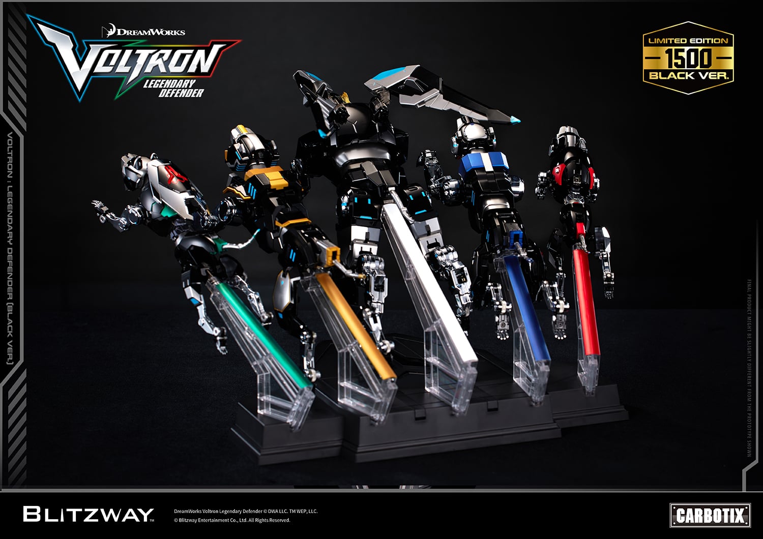 Voltron: Legendary Defender Carbotix Voltron (Black Ver.) Limited Edition Action Figure Gallery Image 25