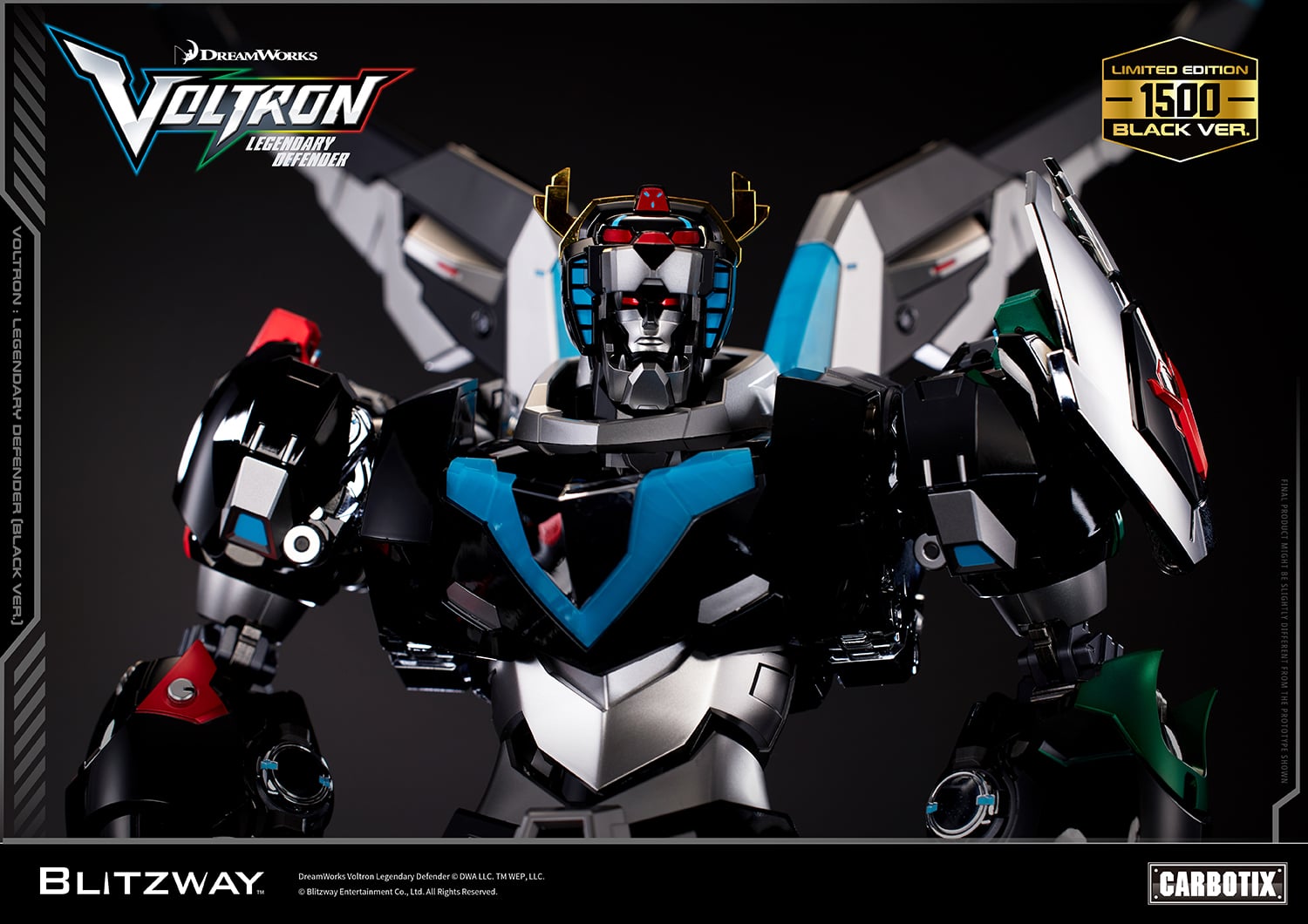 Voltron: Legendary Defender Carbotix Voltron (Black Ver.) Limited Edition Action Figure Gallery Image 13