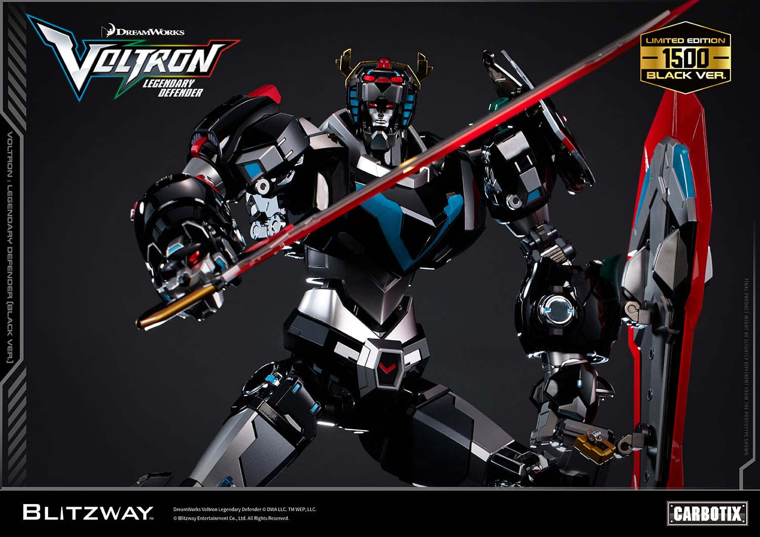 Voltron: Legendary Defender Carbotix Voltron (Black Ver.) Limited Edition Action Figure Gallery Image 14