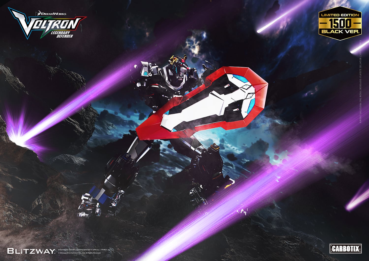 Voltron: Legendary Defender Carbotix Voltron (Black Ver.) Limited Edition Action Figure Gallery Image 5