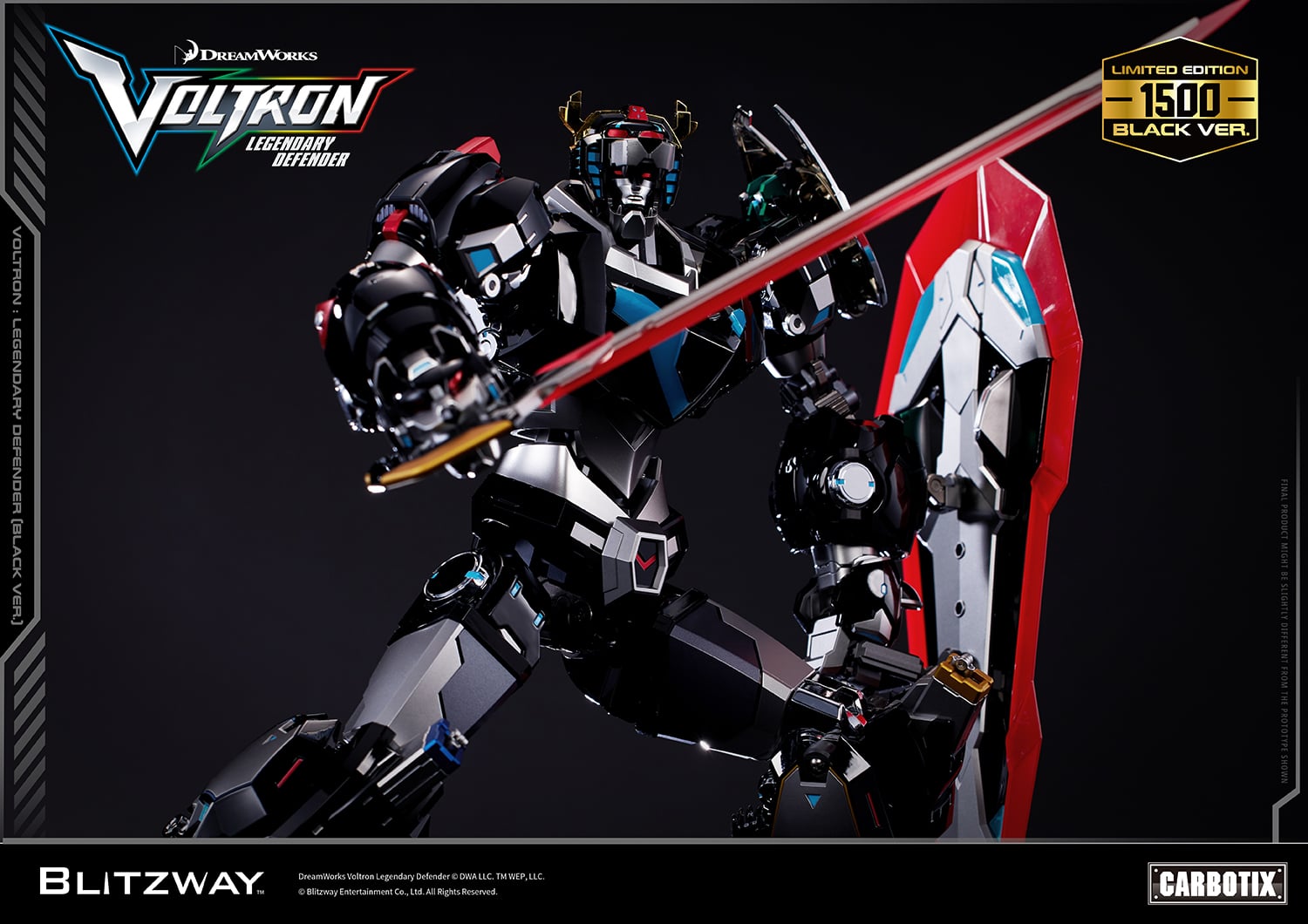Voltron: Legendary Defender Carbotix Voltron (Black Ver.) Limited Edition Action Figure Gallery Image 16