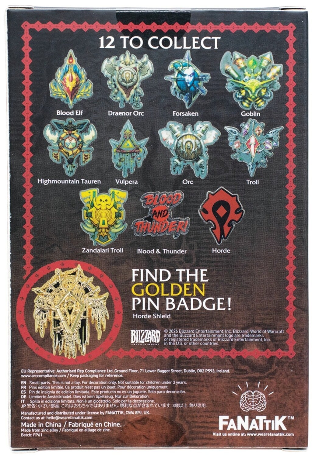 World of Warcraft Horde Box of 12 Random Pin Badges Gallery Image 19