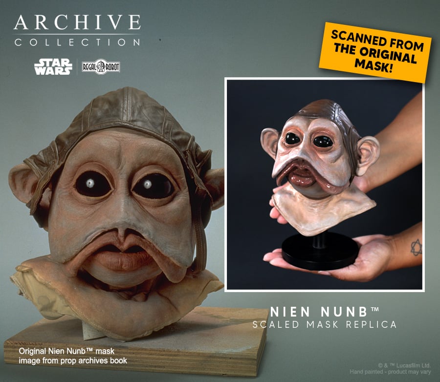 Star Wars: Return of the Jedi Archive Collection Nien Nunb Limited Edition Scaled Mask Replica Gallery Image 11