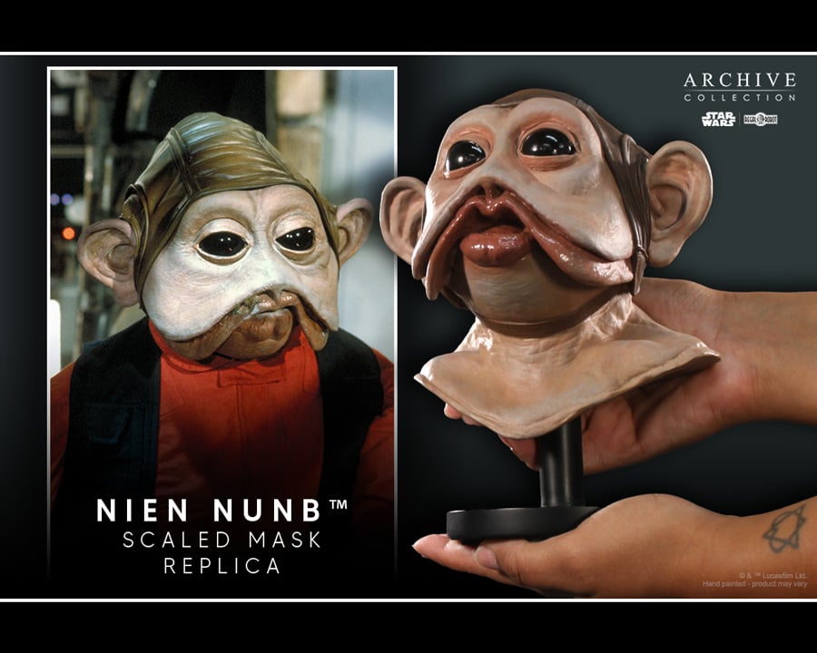 Star Wars: Return of the Jedi Archive Collection Nien Nunb Limited Edition Scaled Mask Replica Gallery Image 10