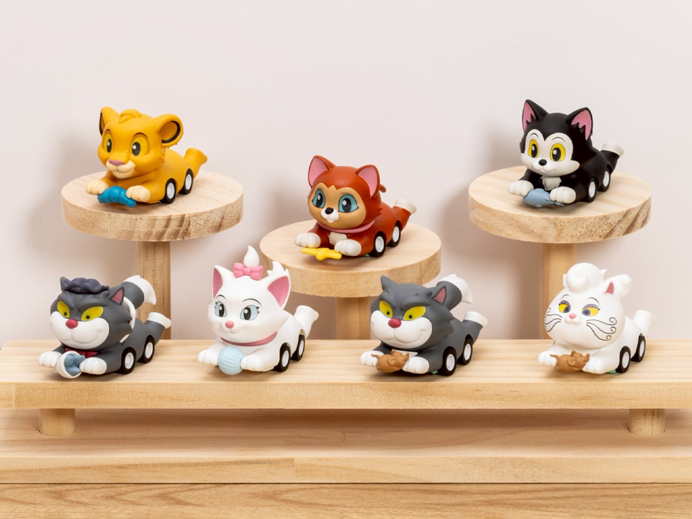 Disney MEA-125 Cats Pounce & Go Series Set of 6 Random Pull Back Cars Gallery Image 1
