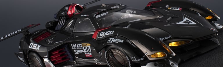 Image of Future GPX Cyber Formula Variable Action Hi-Spec United Future GPX Cyber Formula Asurada G.S.X RS Siren 1/18 Scale Vehicle Set