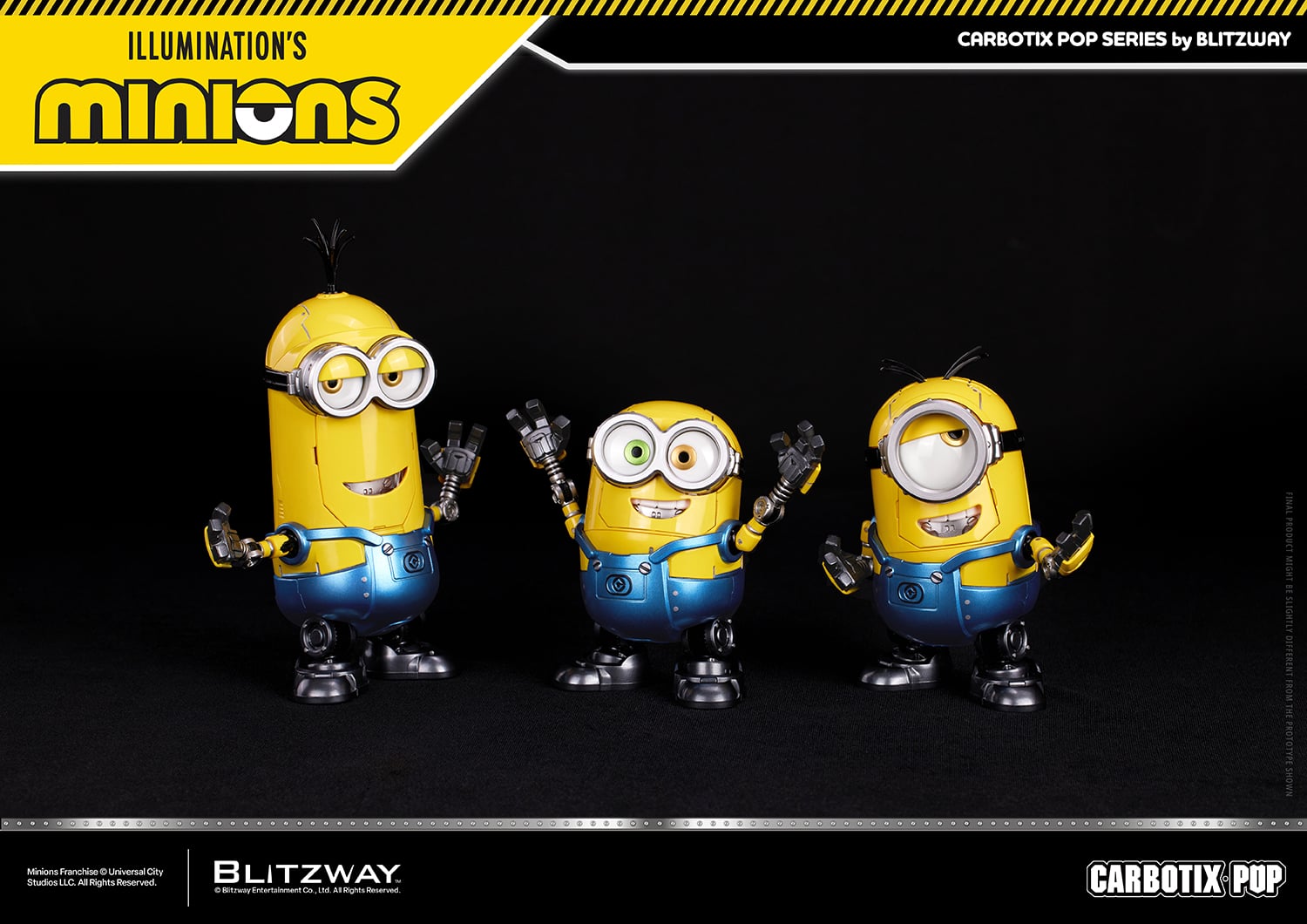 Minions Carbotix Pop Bob, Stuart & Kevin (Deluxe Ver.) Action Figure Three-Pack Gallery Image 5