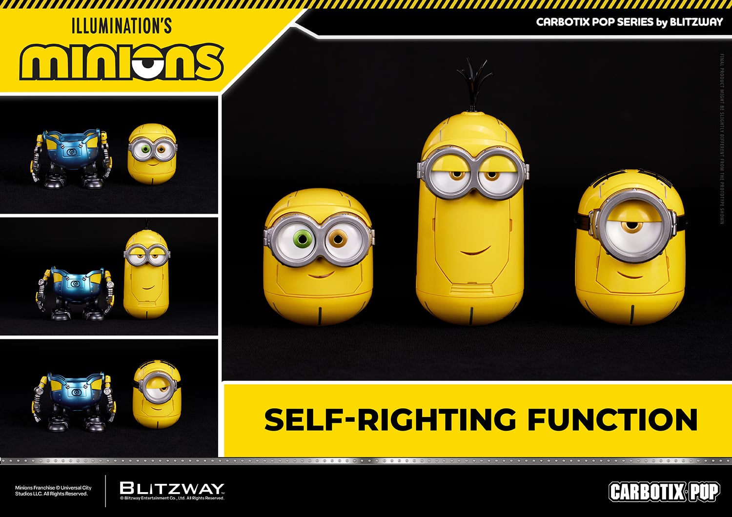 Minions Carbotix Pop Bob, Stuart & Kevin (Deluxe Ver.) Action Figure Three-Pack Gallery Image 24