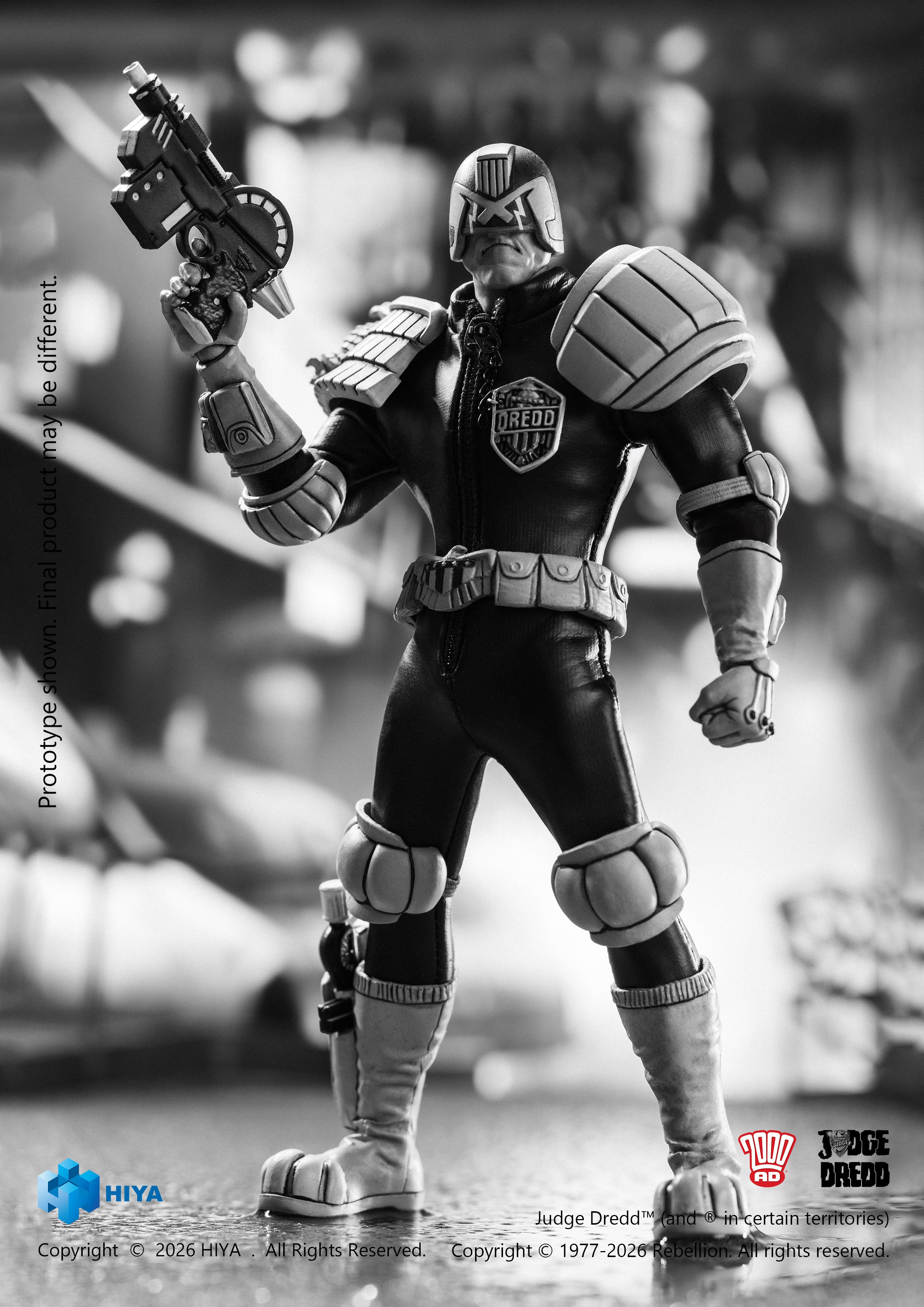 Judge Dredd Exquisite Super Series Judge Dredd (Black & White Ver.) 1/12 Scale Action Figure Gallery Image 5