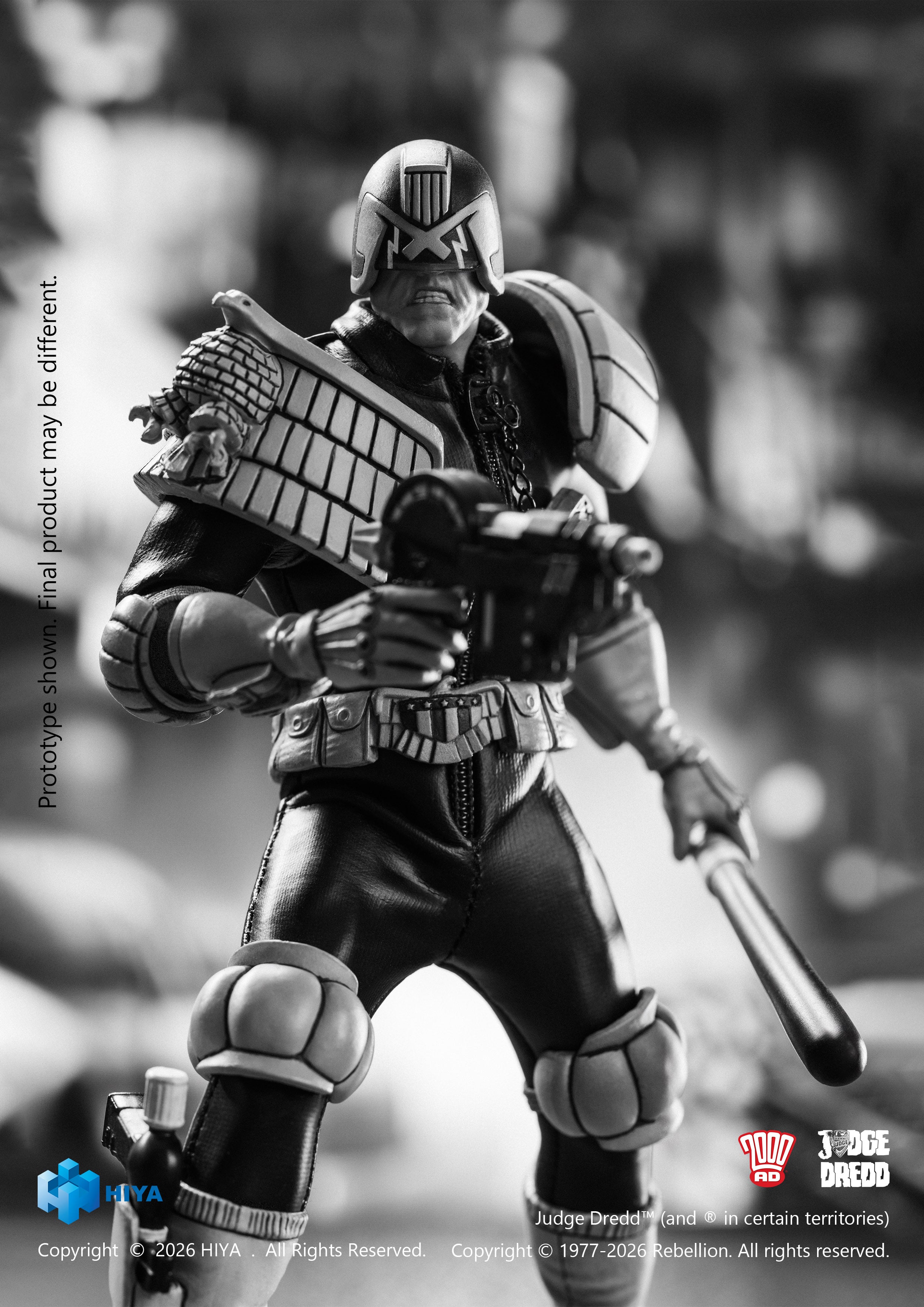 Judge Dredd Exquisite Super Series Judge Dredd (Black & White Ver.) 1/12 Scale Action Figure Gallery Image 10