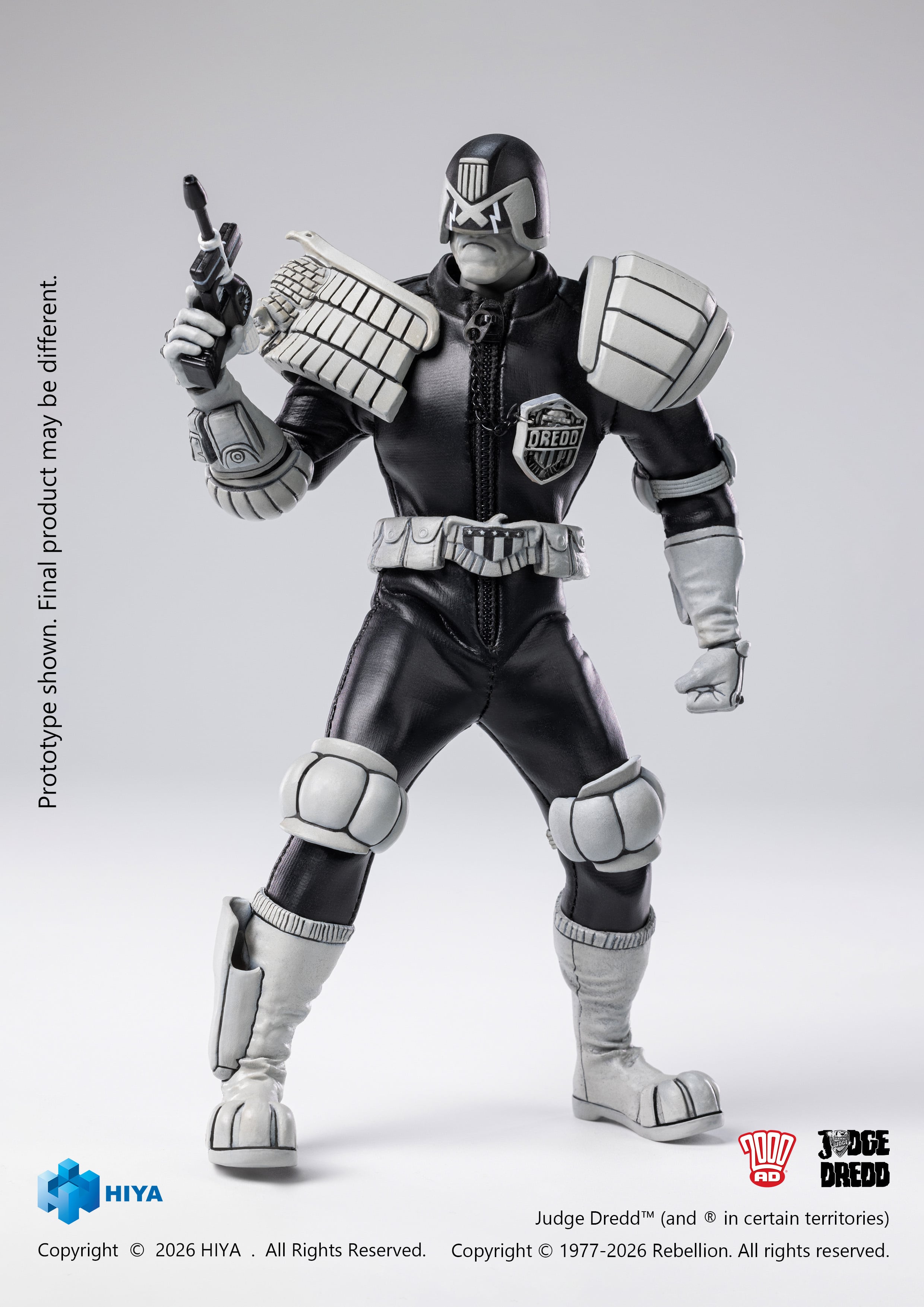 Judge Dredd Exquisite Super Series Judge Dredd (Black & White Ver.) 1/12 Scale Action Figure Gallery Image 12