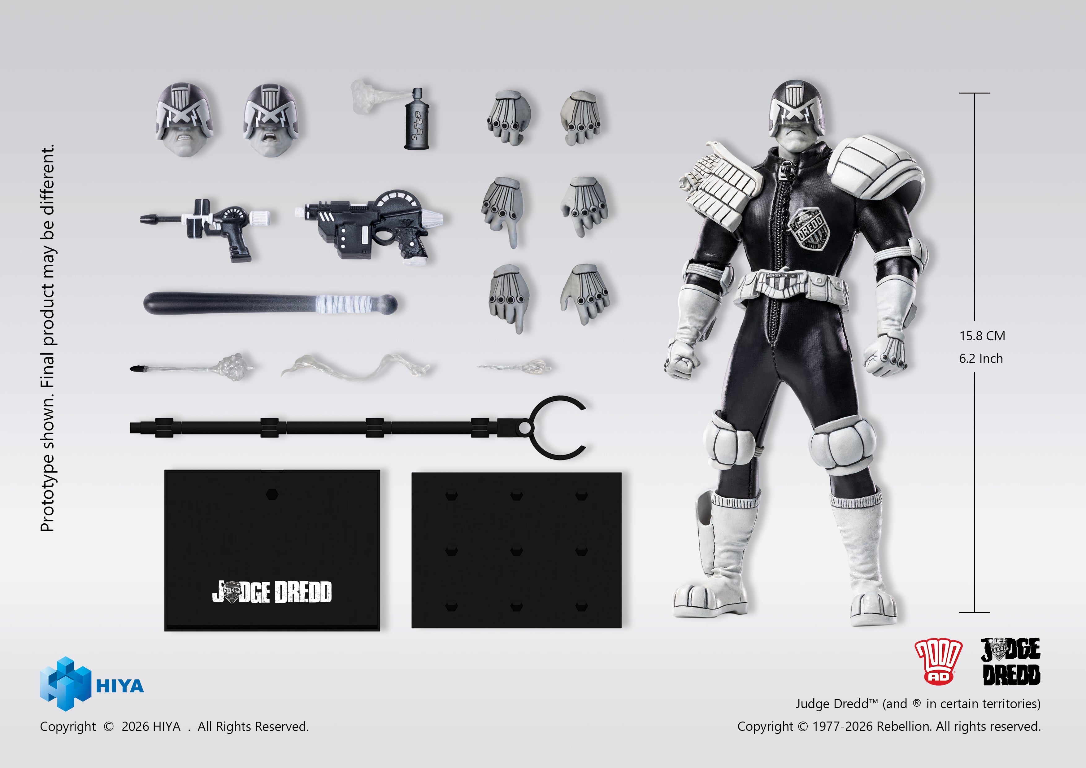 Judge Dredd Exquisite Super Series Judge Dredd (Black & White Ver.) 1/12 Scale Action Figure Gallery Image 13