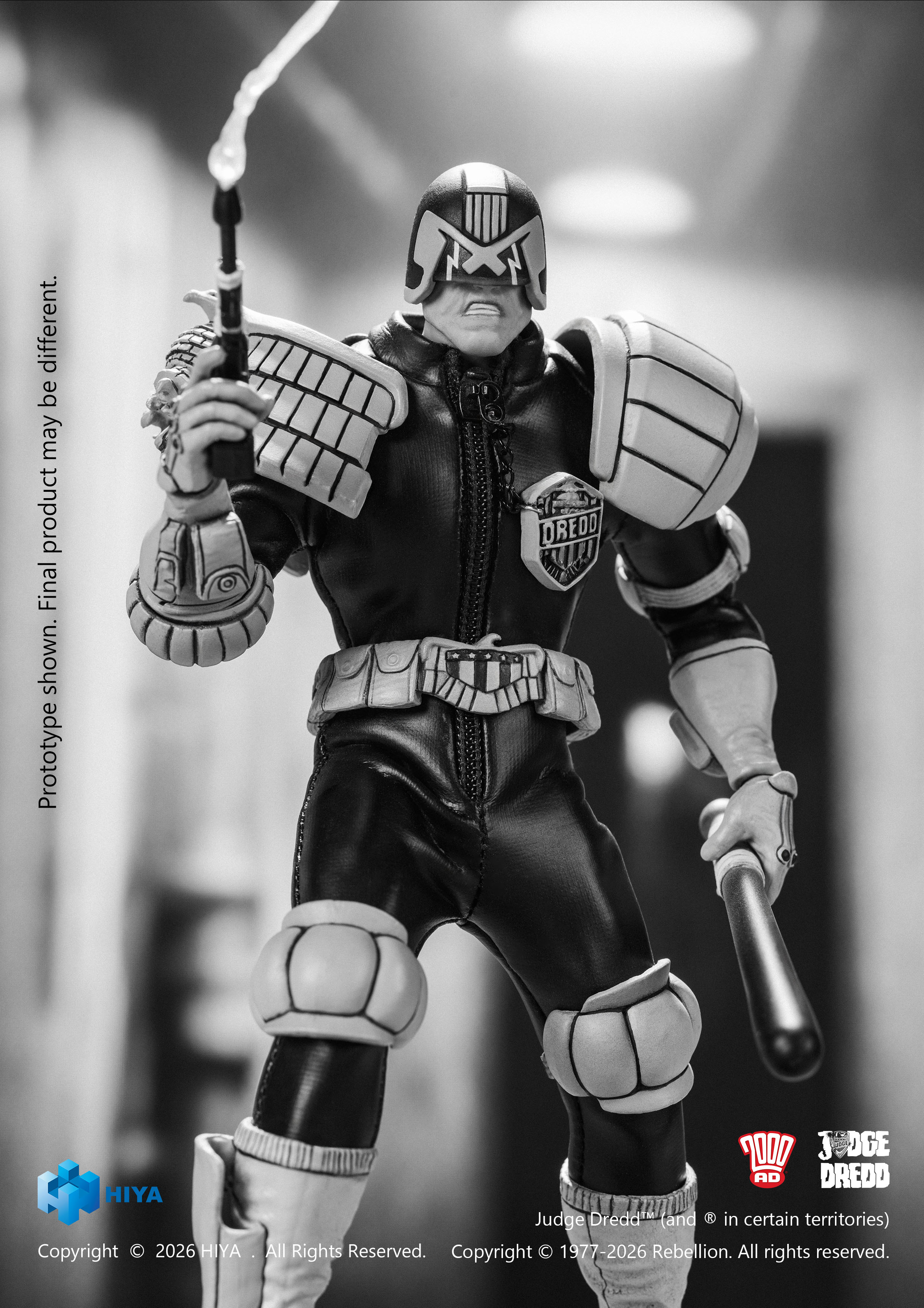 Judge Dredd Exquisite Super Series Judge Dredd (Black & White Ver.) 1/12 Scale Action Figure Gallery Image 7
