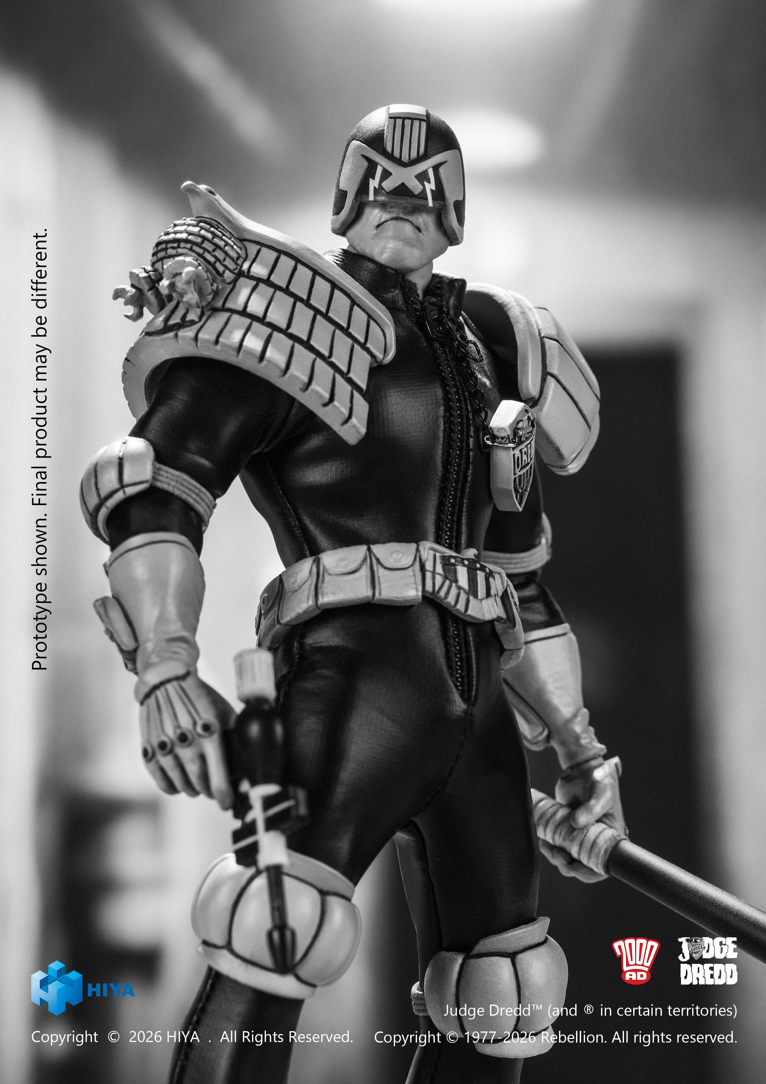 Judge Dredd Exquisite Super Series Judge Dredd (Black & White Ver.) 1/12 Scale Action Figure Gallery Image 8