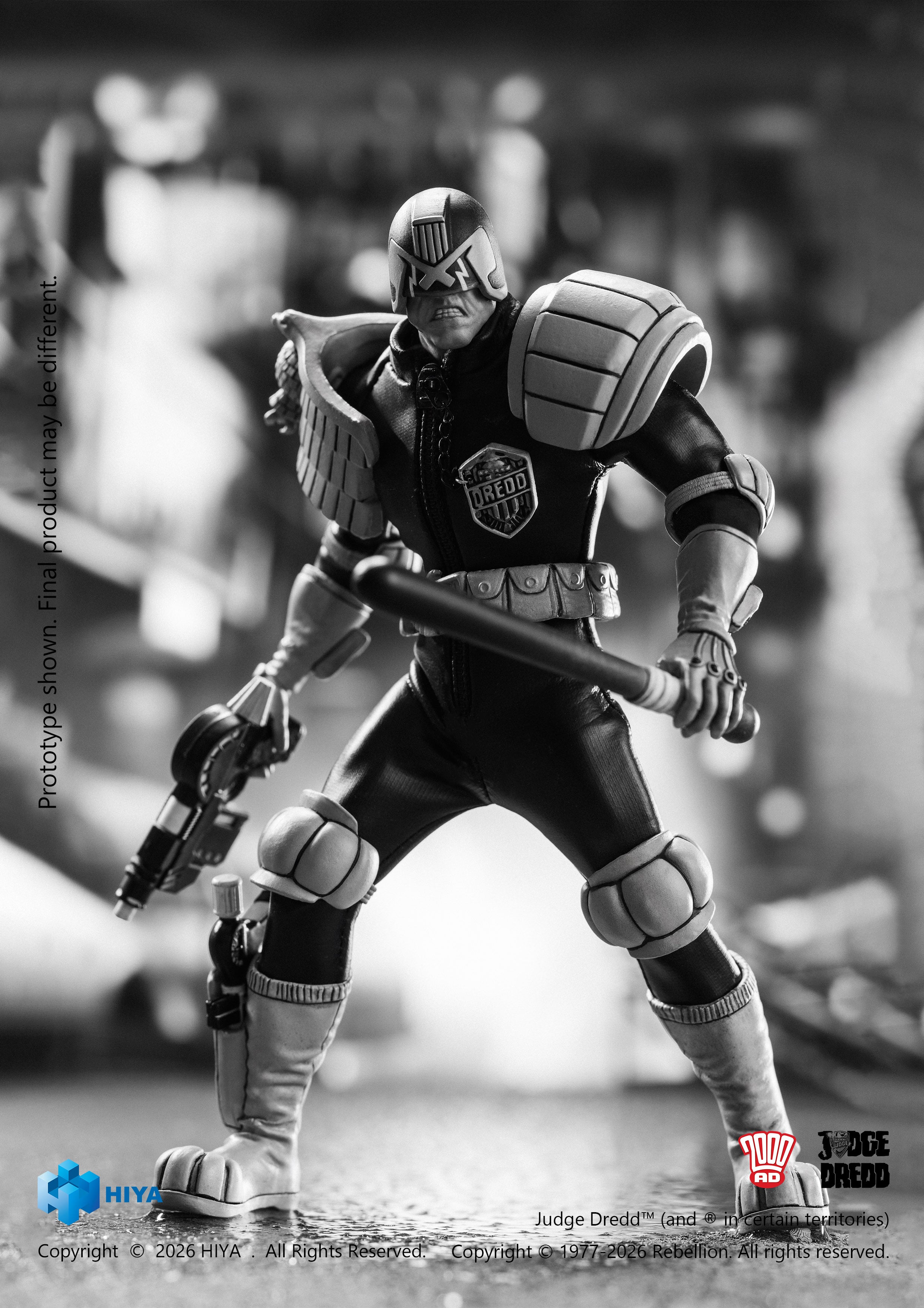 Judge Dredd Exquisite Super Series Judge Dredd (Black & White Ver.) 1/12 Scale Action Figure Gallery Image 6