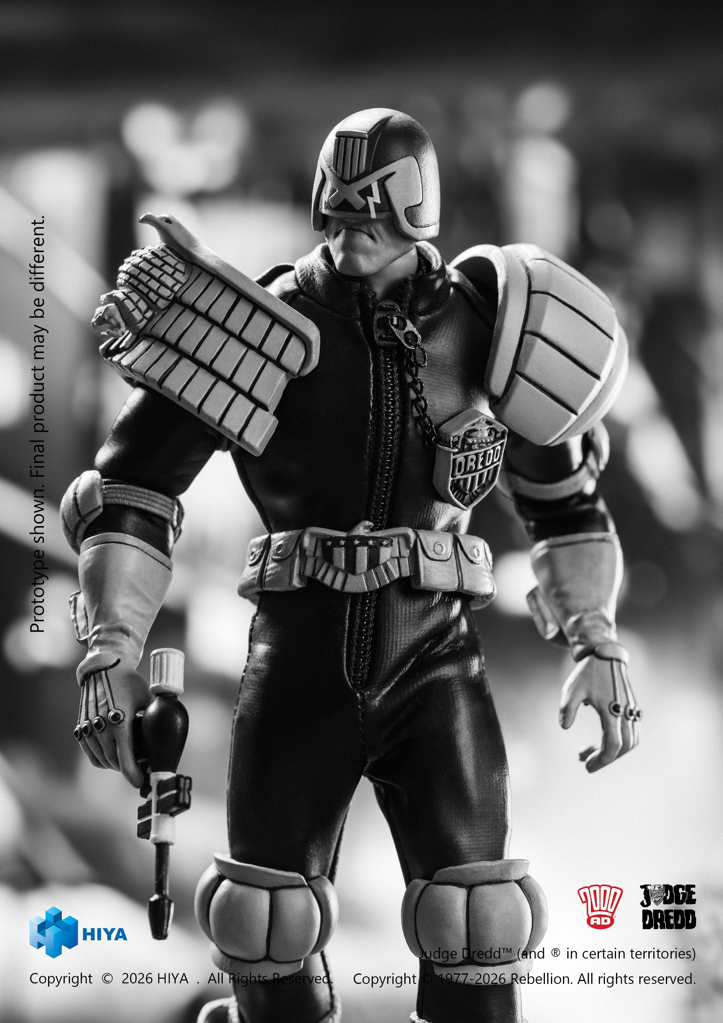 Judge Dredd Exquisite Super Series Judge Dredd (Black & White Ver.) 1/12 Scale Action Figure Gallery Image 9
