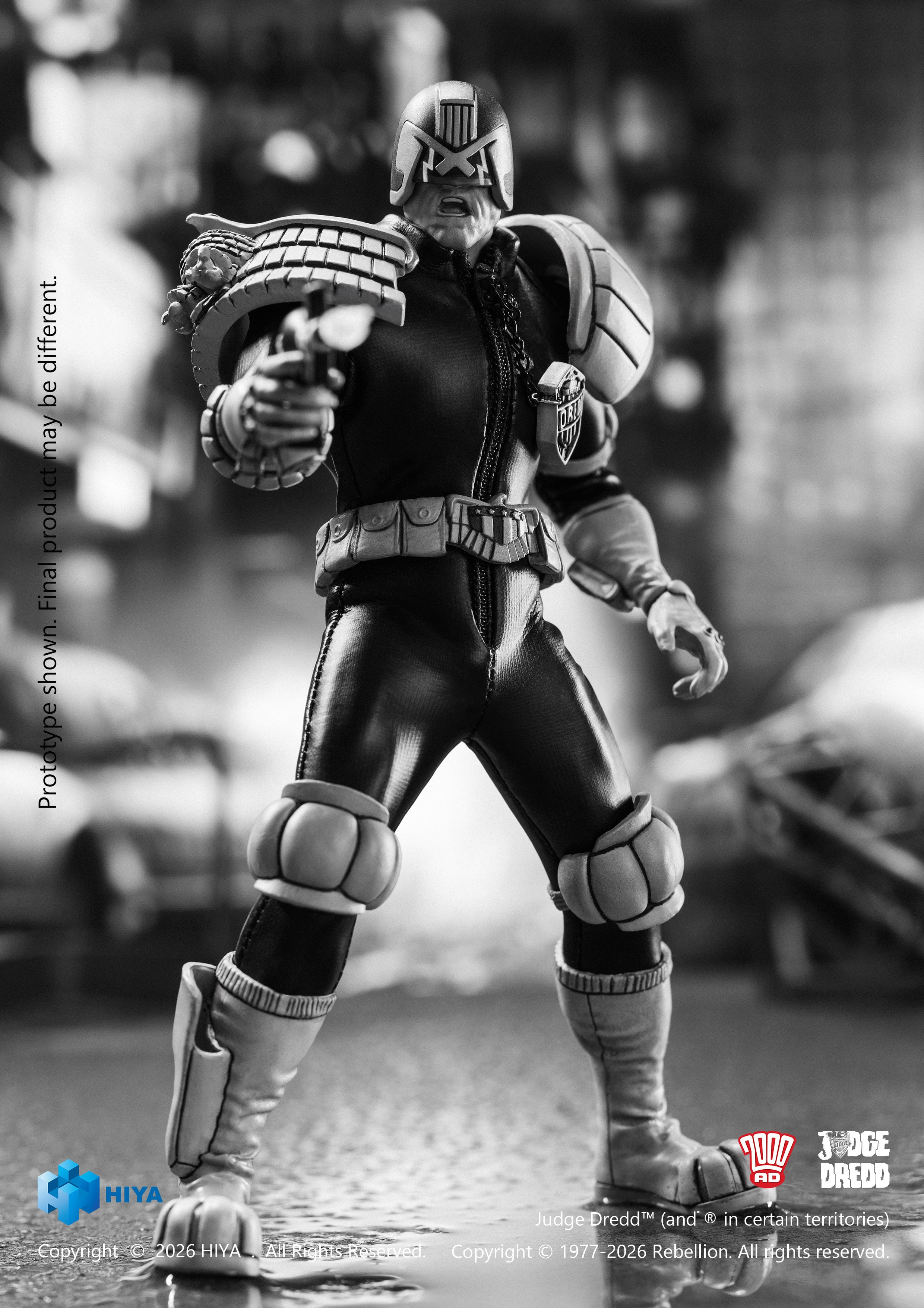 Judge Dredd Exquisite Super Series Judge Dredd (Black & White Ver.) 1/12 Scale Action Figure Gallery Image 4