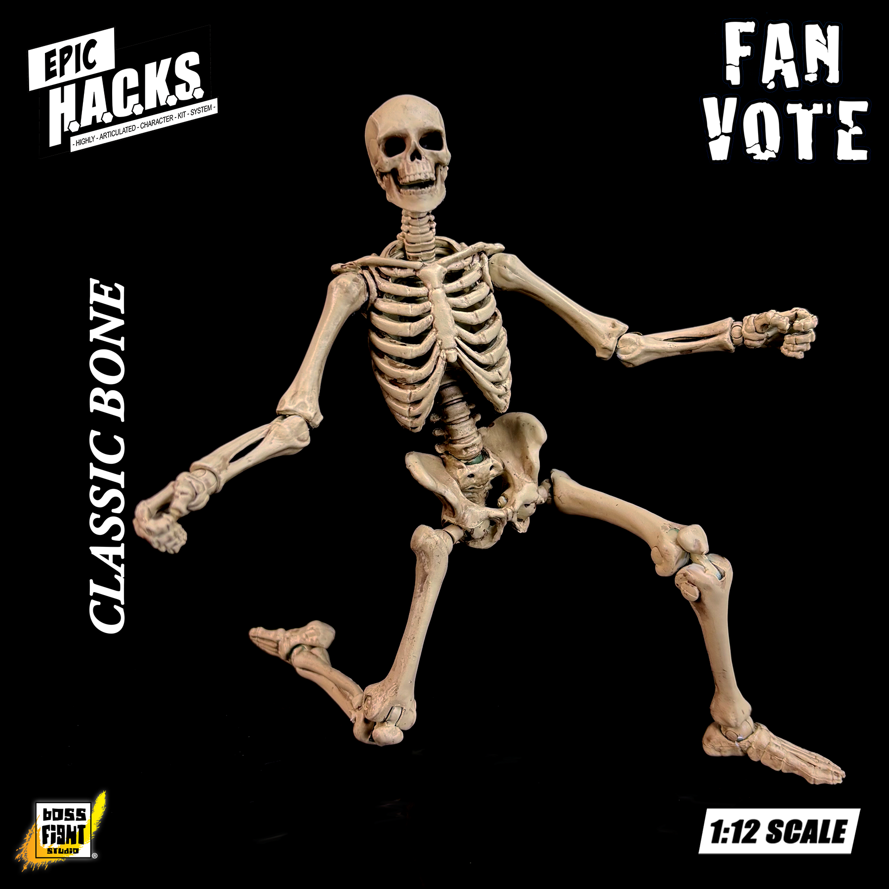 Epic H.A.C.K.S. Skeleton Blank (Classic Bone) 1/12 Scale Action Figure Gallery Image 4