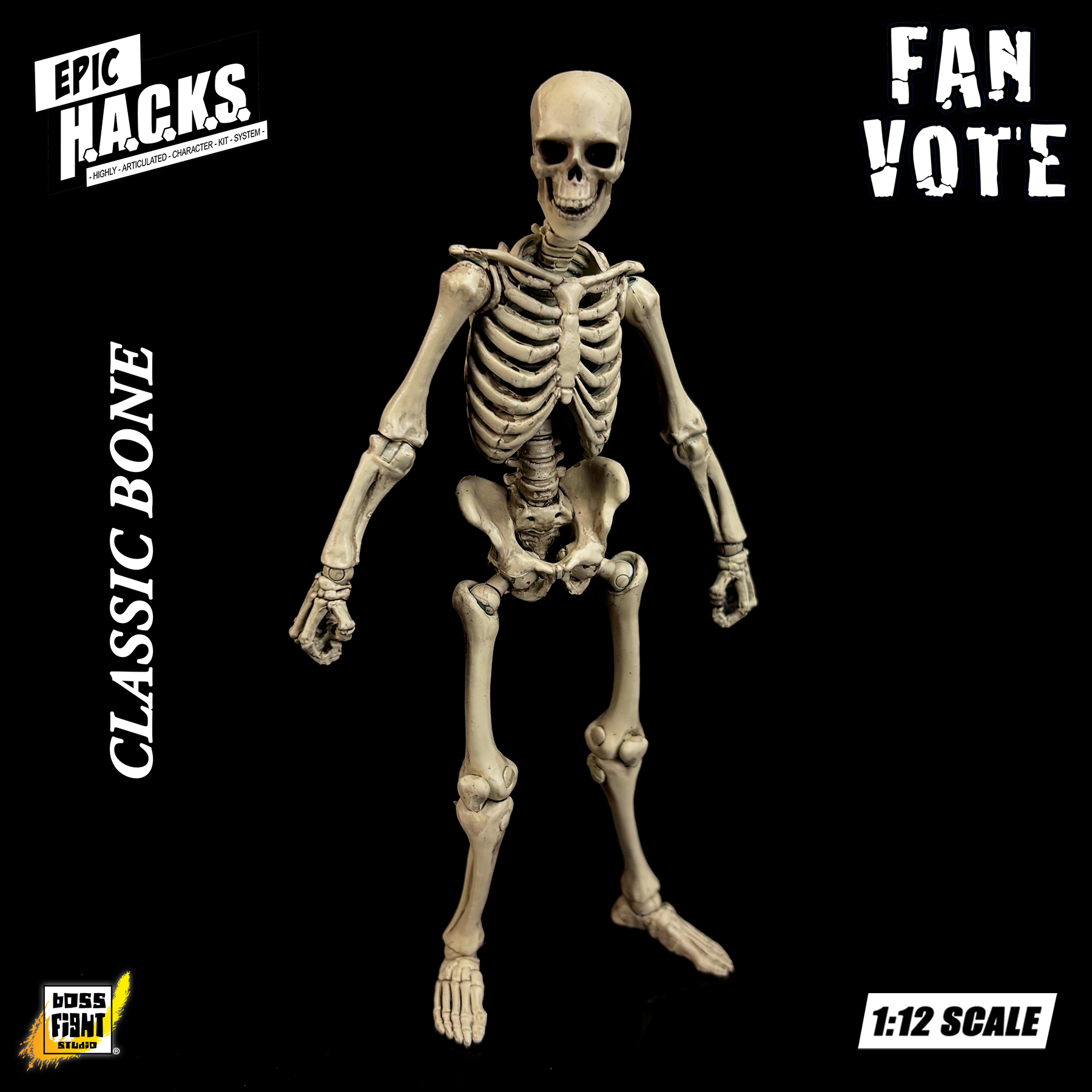Epic H.A.C.K.S. Skeleton Blank (Classic Bone) 1/12 Scale Action Figure Gallery Image 3