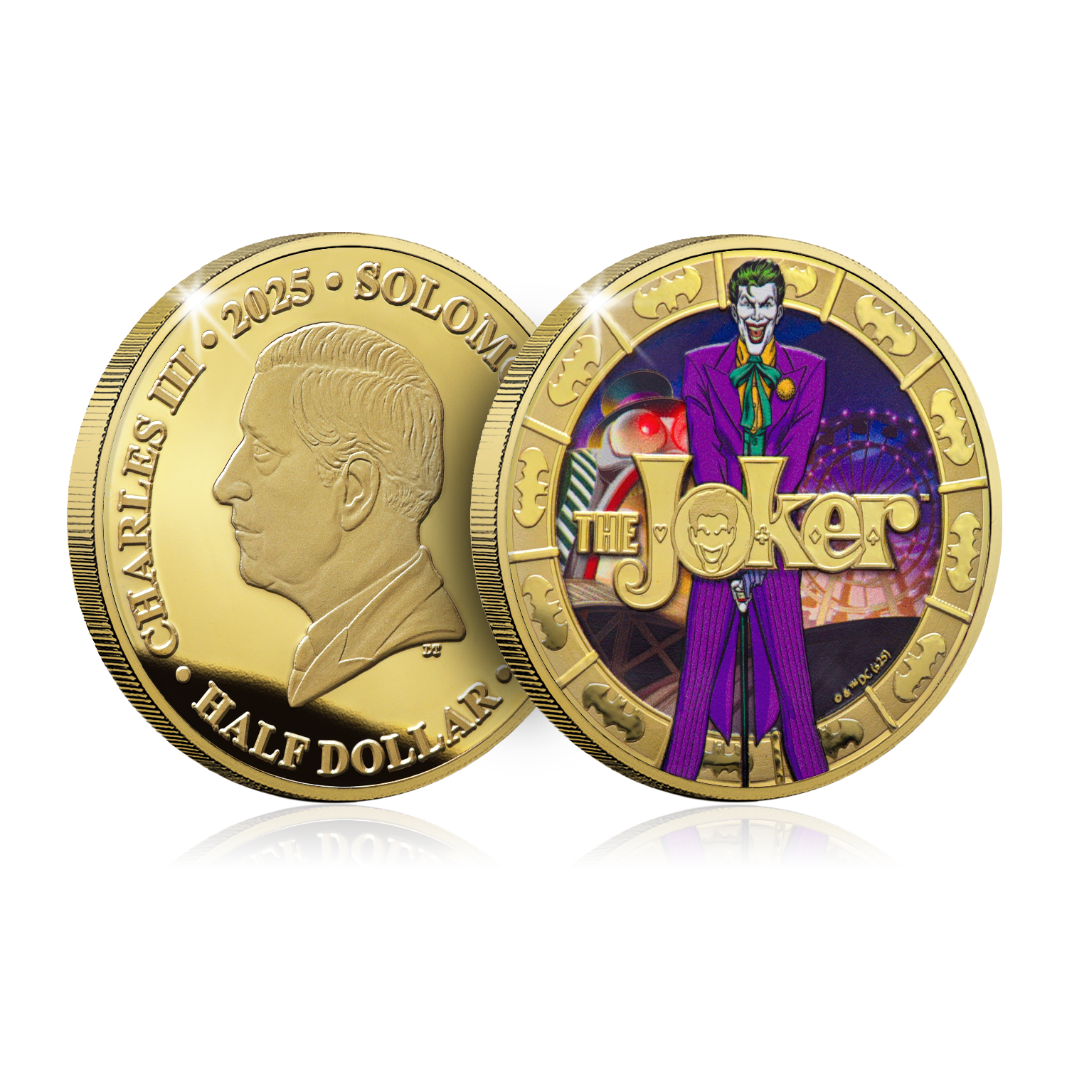 2025 Solomon Islands DC The Joker Gold Plated 27.5g Cupro-Nickel