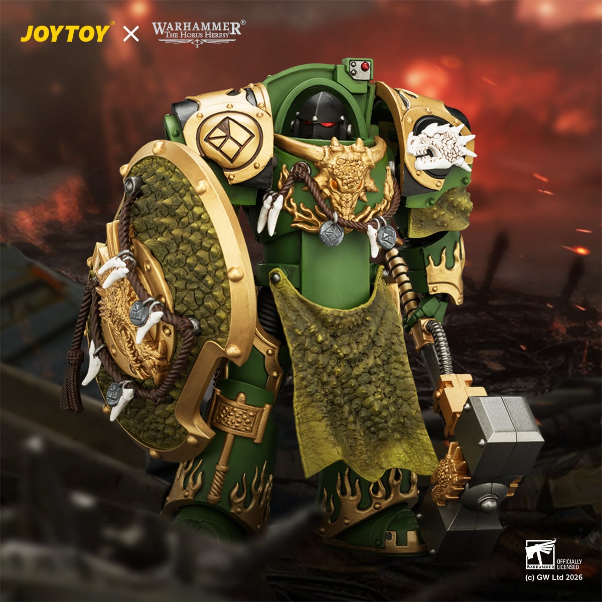 Warhammer: The Horus Heresy Salamanders Firedrake Terminator 2 with Thunder Hammer and Dragonscale Storm Shield 1/18 Scale Action Figure Gallery Image 3