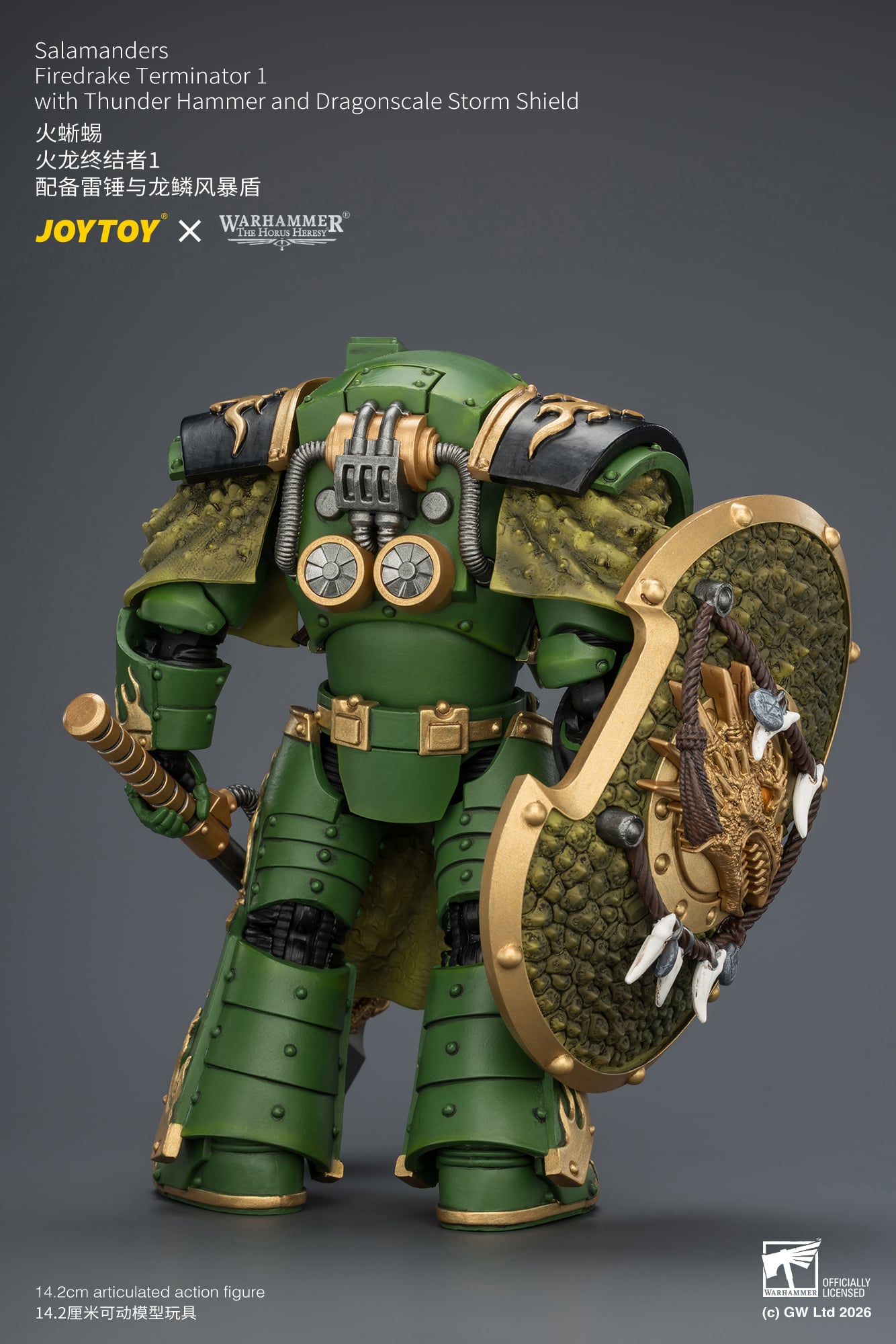 Warhammer: The Horus Heresy Salamanders Firedrake Terminator 1 with Thunder Hammer and Dragonscale Storm Shield 1/18 Scale Action Figure Gallery Image 7