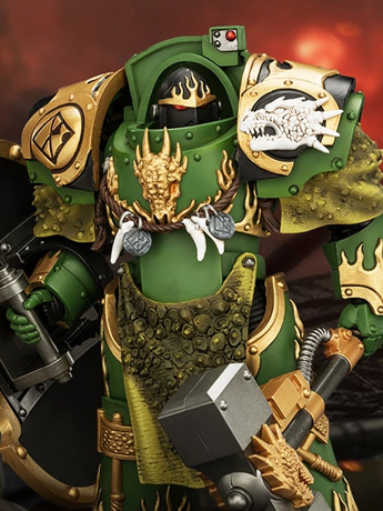 Warhammer: The Horus Heresy Salamanders Firedrake Terminator 1 with Thunder Hammer and Dragonscale Storm Shield 1/18 Scale Action Figure Gallery Image 2