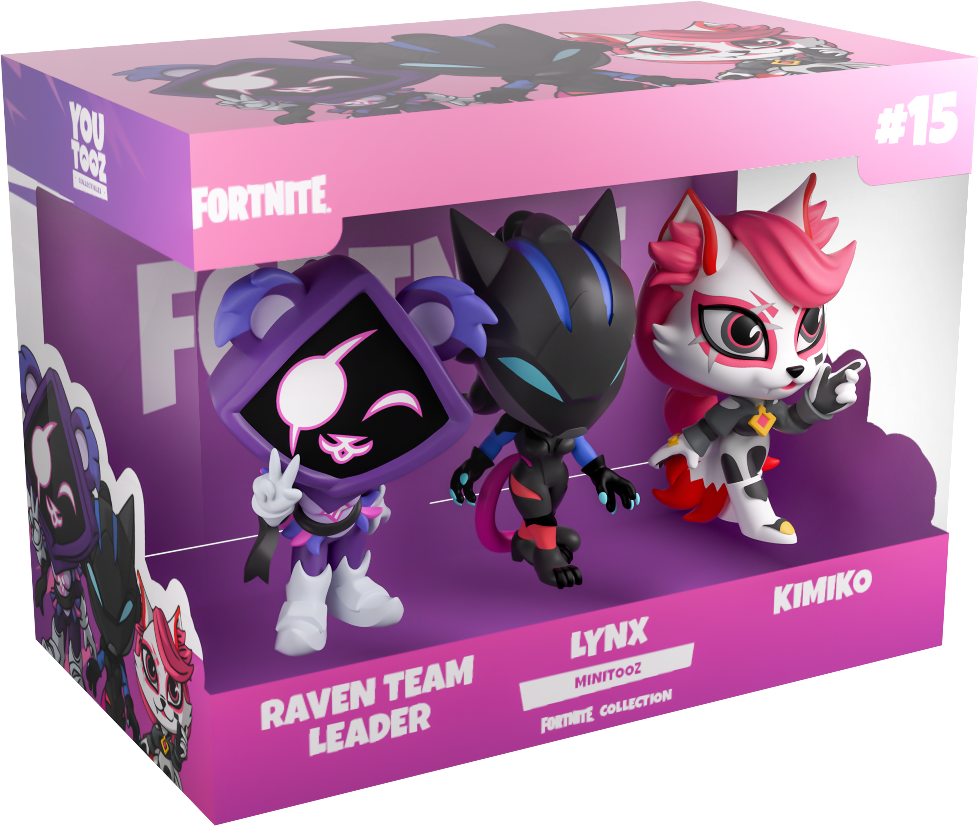 Fortnite Minitooz Raven Team Leader, Lynx & Kimiko Mini Vinyl Figure Set Gallery Image 6