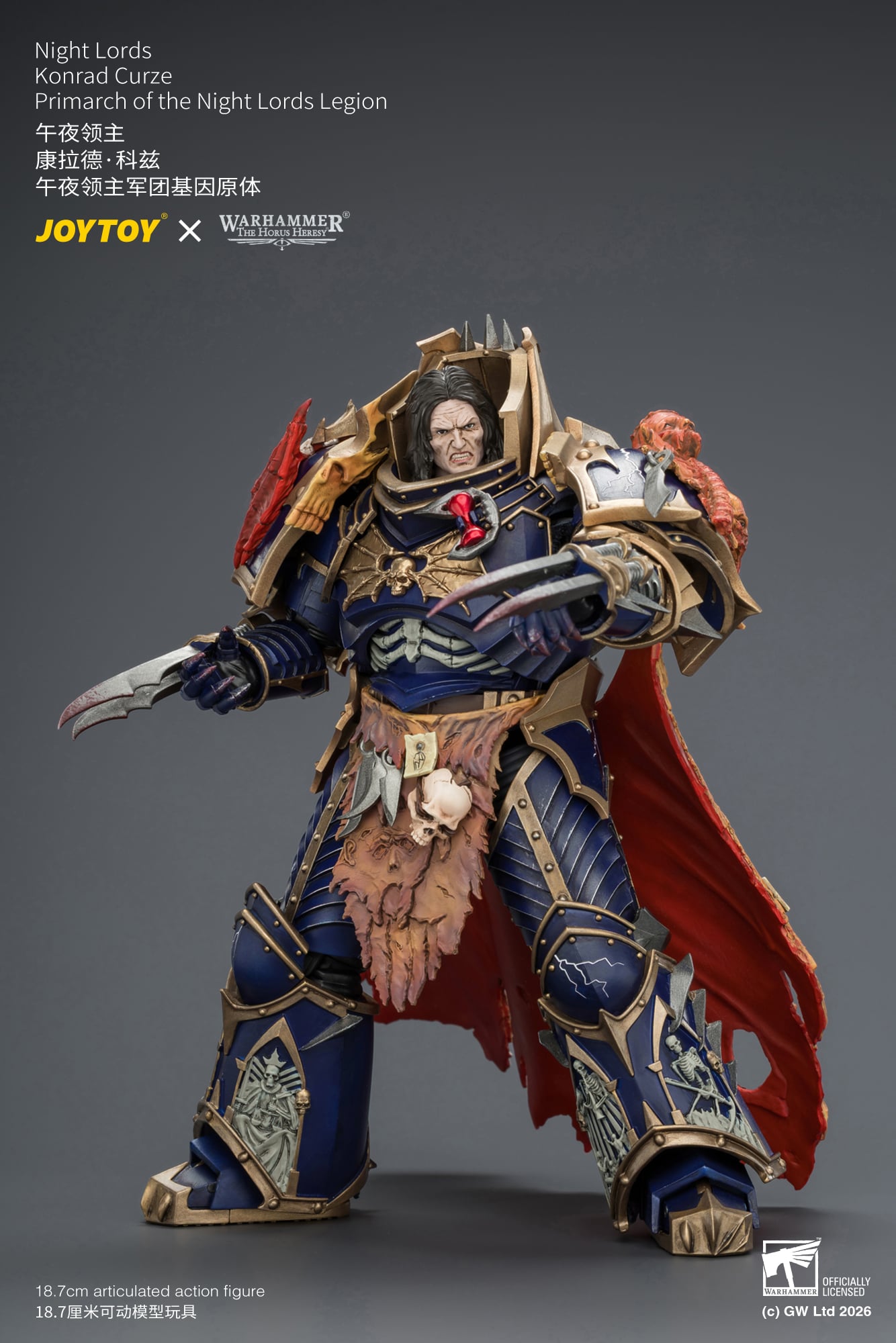 Warhammer: The Horus Heresy Night Lords Konrad Curze Primarch of the Night Lords Legion 1/18 Scale Action Figure Gallery Image 16