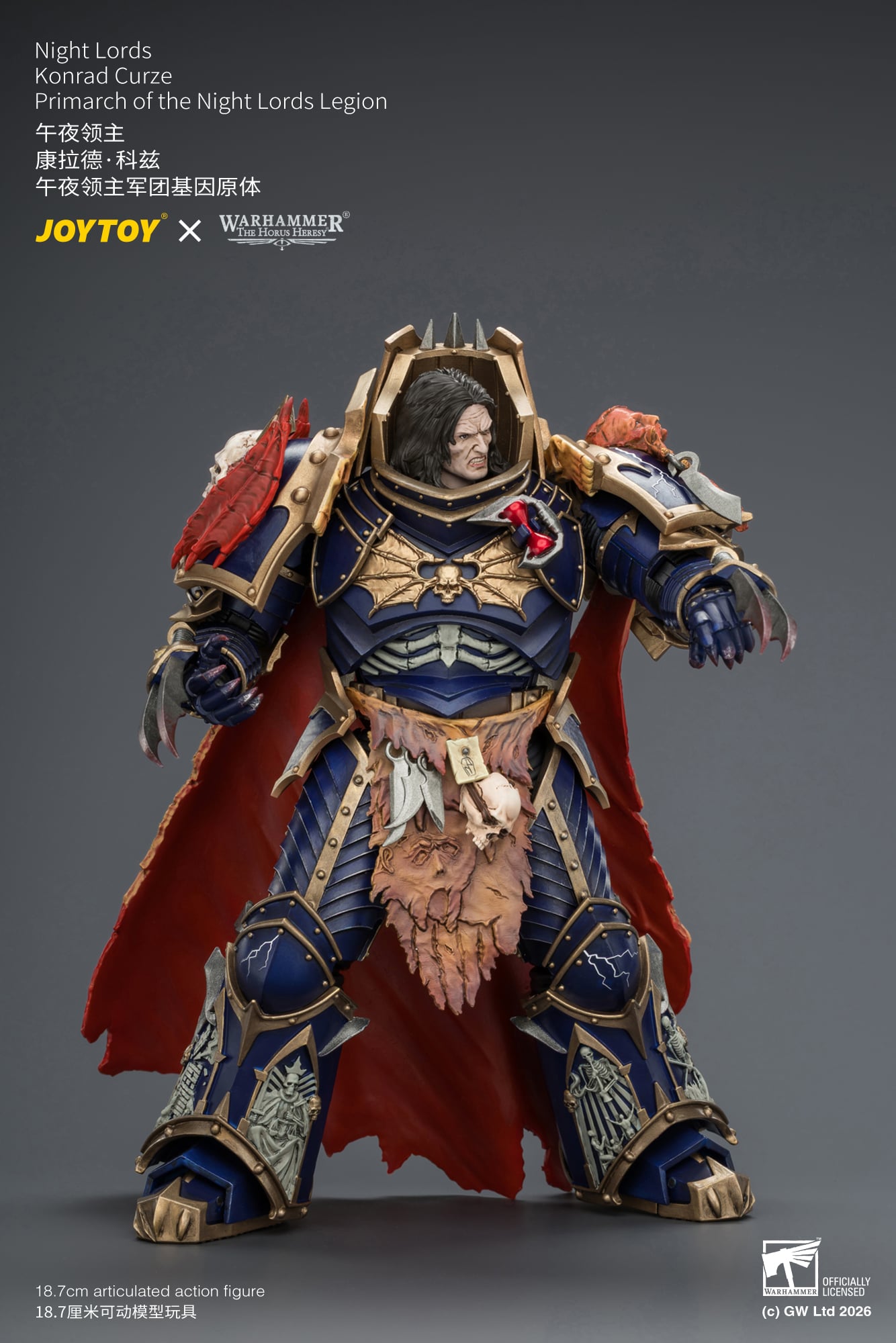 Warhammer: The Horus Heresy Night Lords Konrad Curze Primarch of the Night Lords Legion 1/18 Scale Action Figure Gallery Image 15