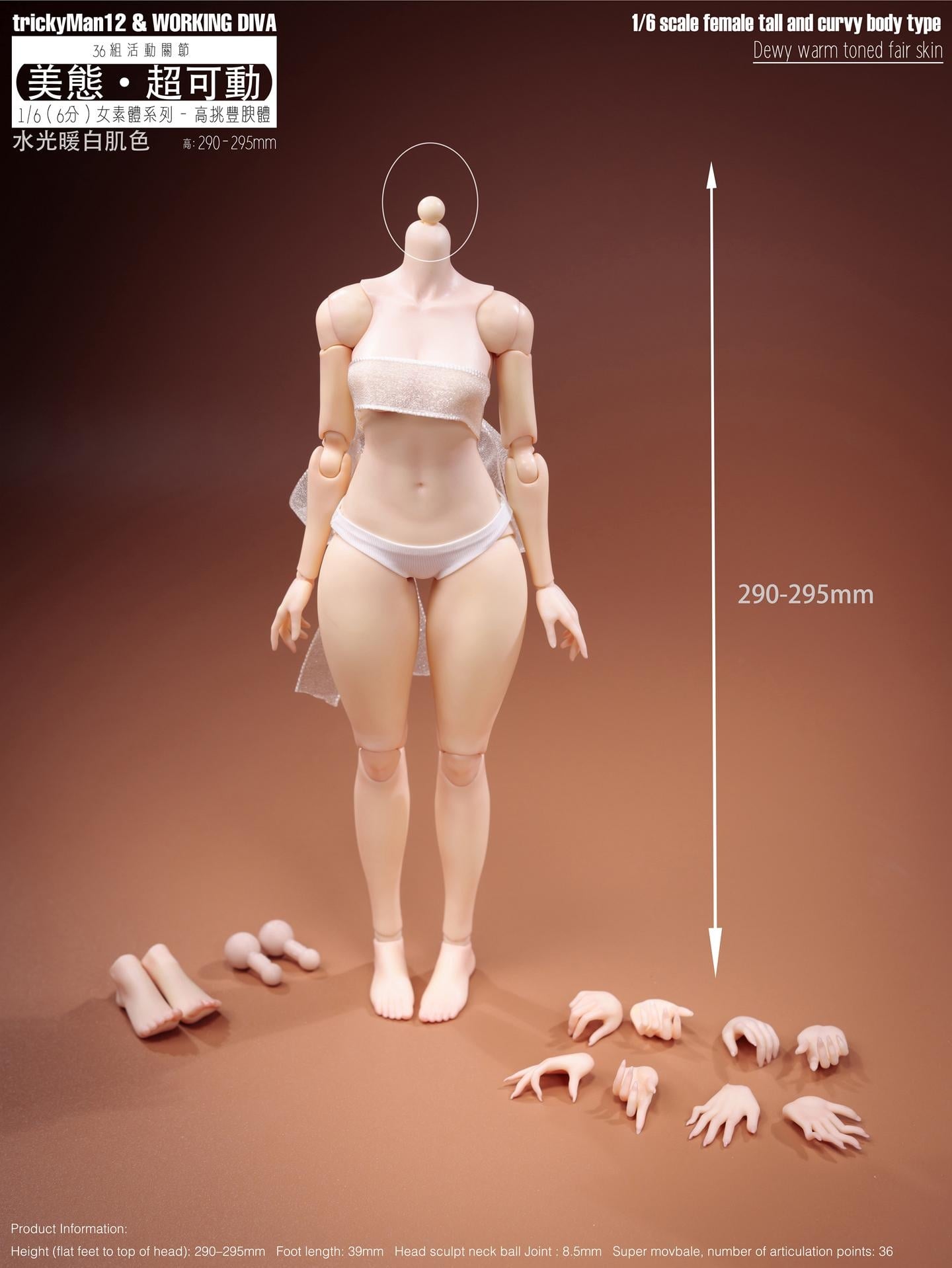 Female Tall and Curvy (Skin Tone Ver. B) 1/6 Scale Body Gallery Image 3