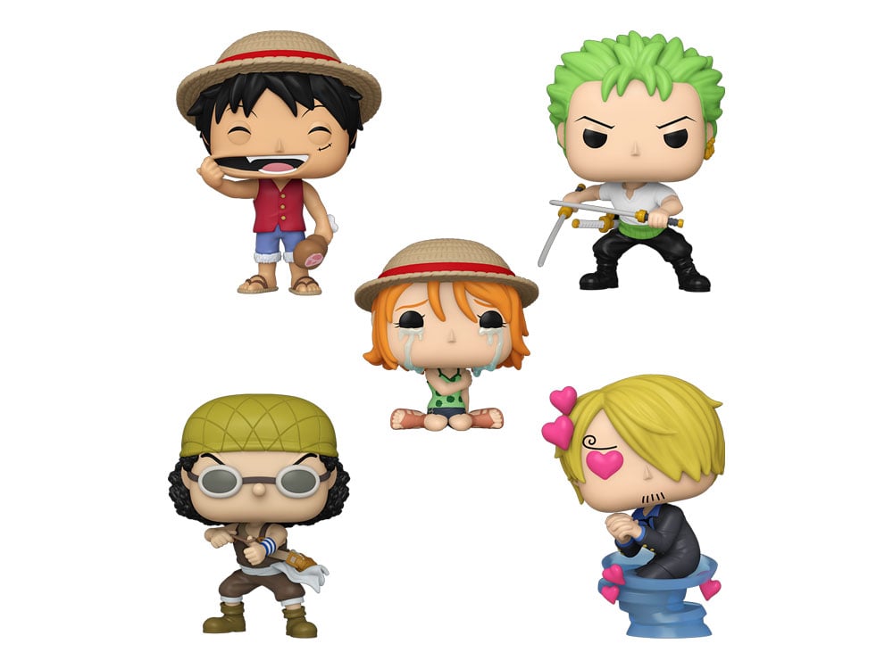 One Piece Pop! Animation Monkey D. Luffy, Roronoa Zoro, Nami, Sanji & Usopp 5-Pack Gallery Image 1