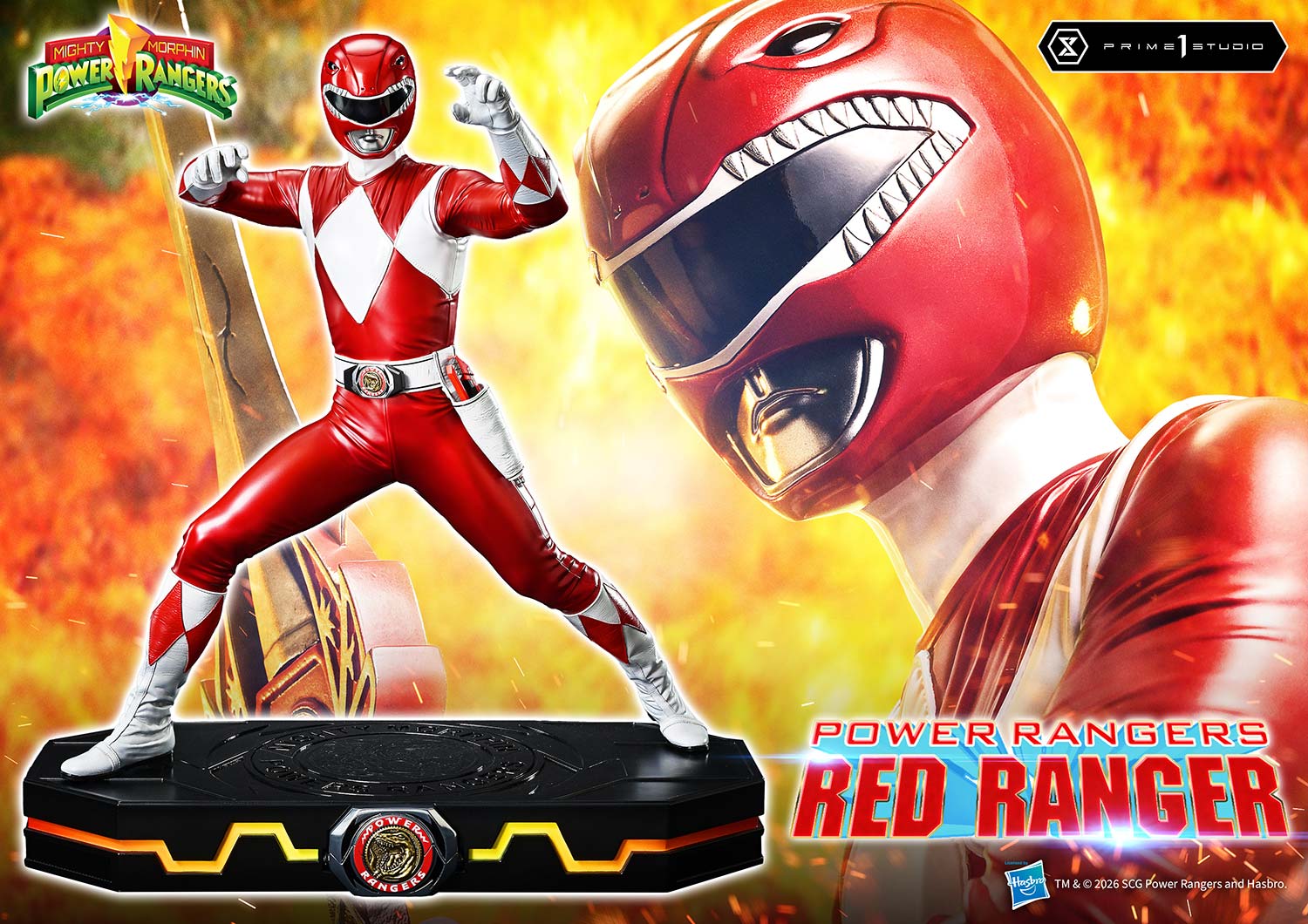 Mighty Morphin Power Rangers Premium Masterline Red Ranger 1/4 Scale Statue Gallery Image 3