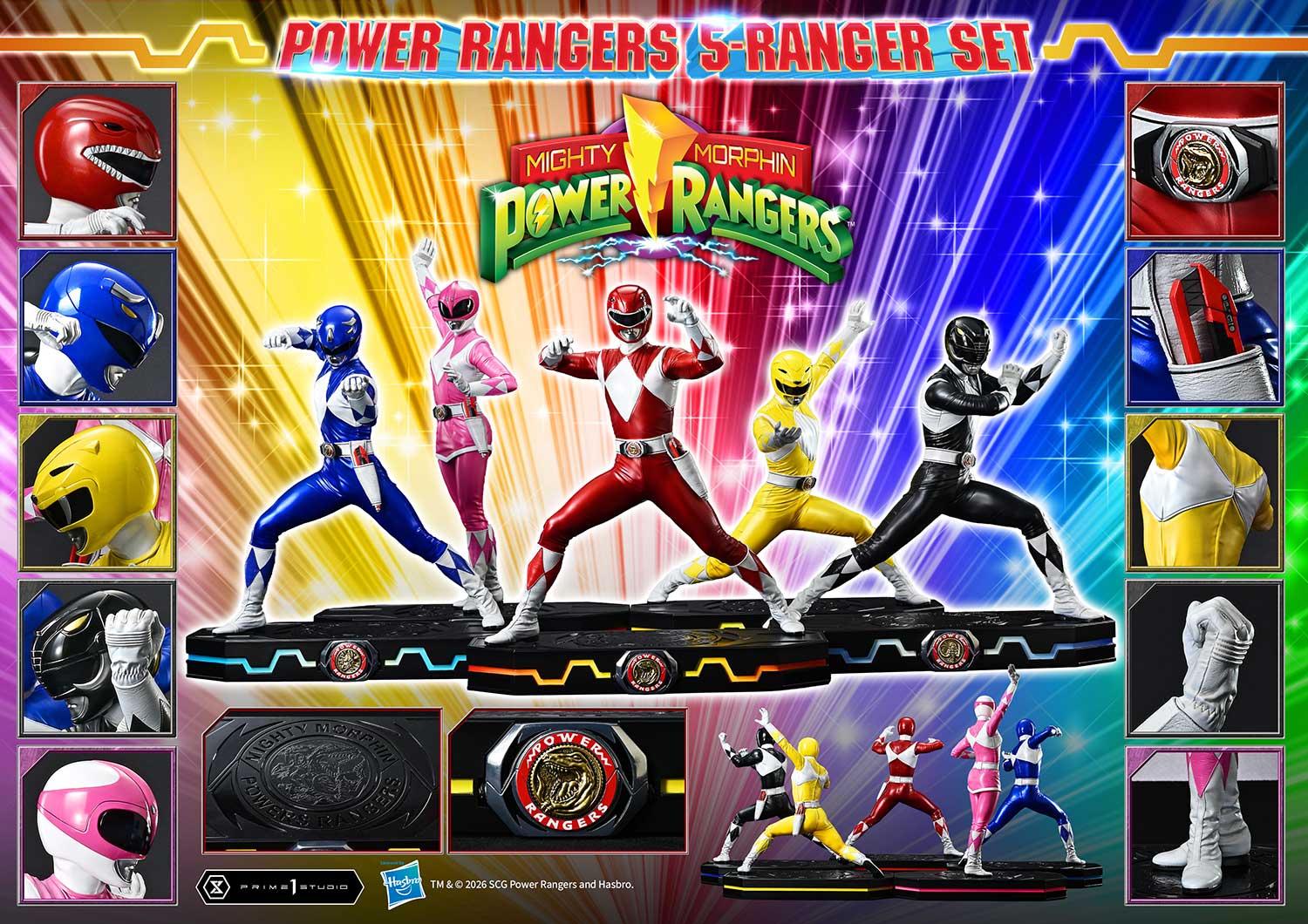 Mighty Morphin Power Rangers Premium Masterline Five Rangers 1/4 Scale Statue Set Gallery Image 28
