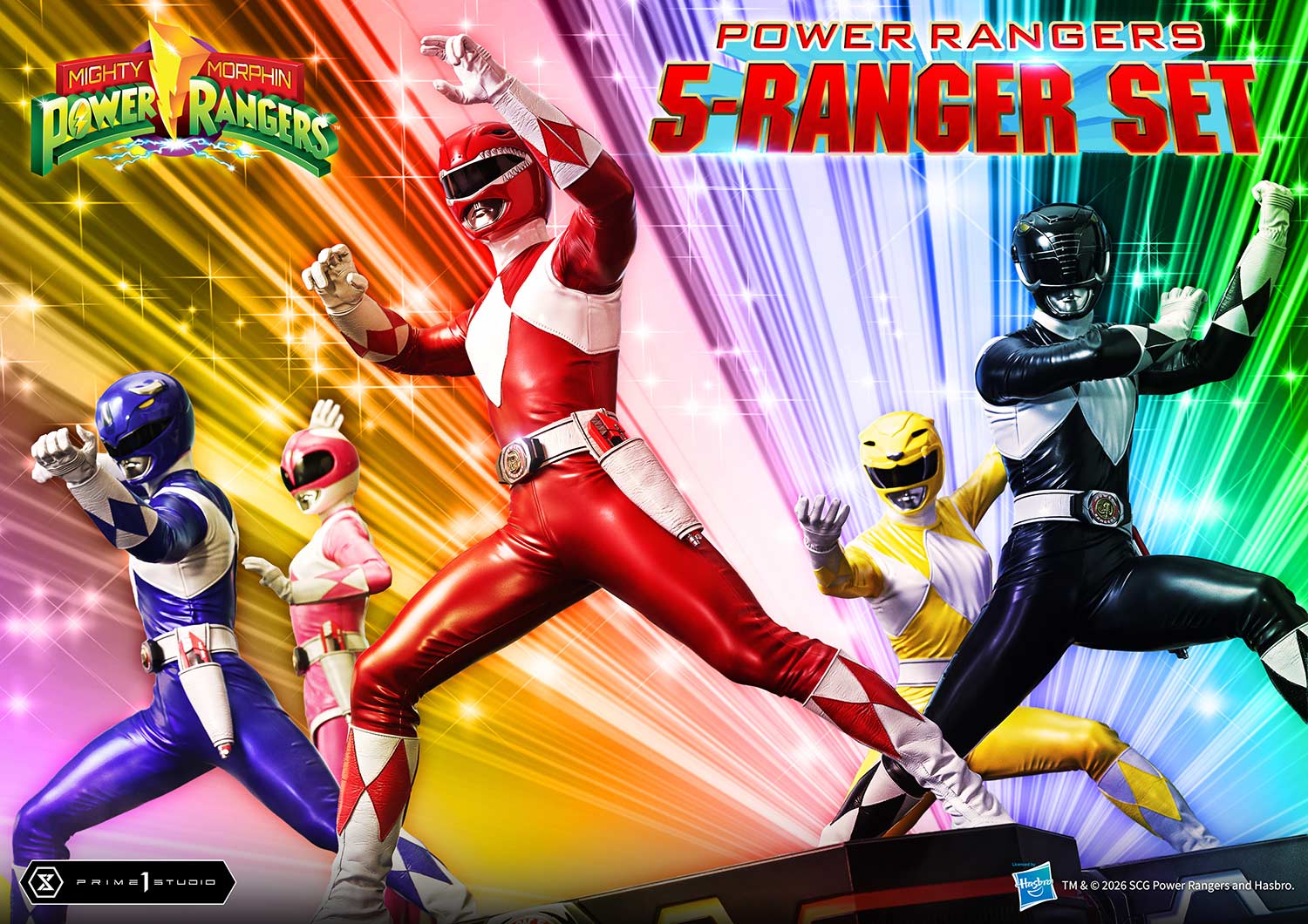 Mighty Morphin Power Rangers Premium Masterline Five Rangers 1/4 Scale Statue Set Gallery Image 3