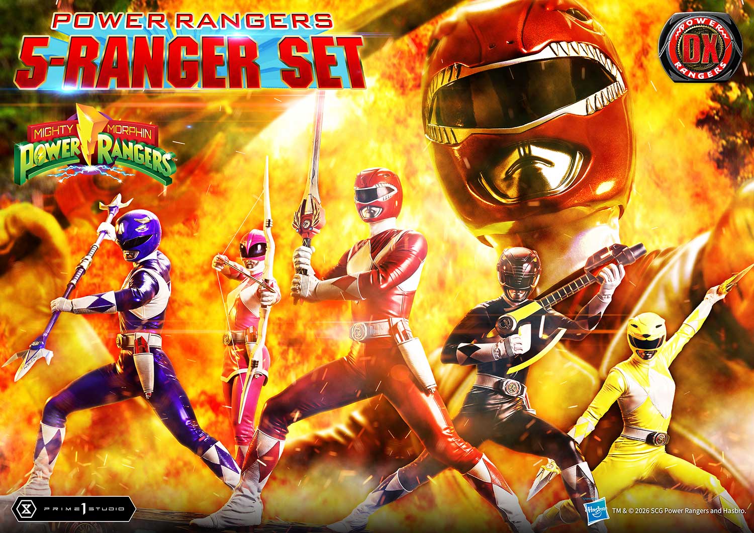 Mighty Morphin Power Rangers Premium Masterline Five Rangers (Deluxe Ver.) 1/4 Scale Statue Set Gallery Image 3