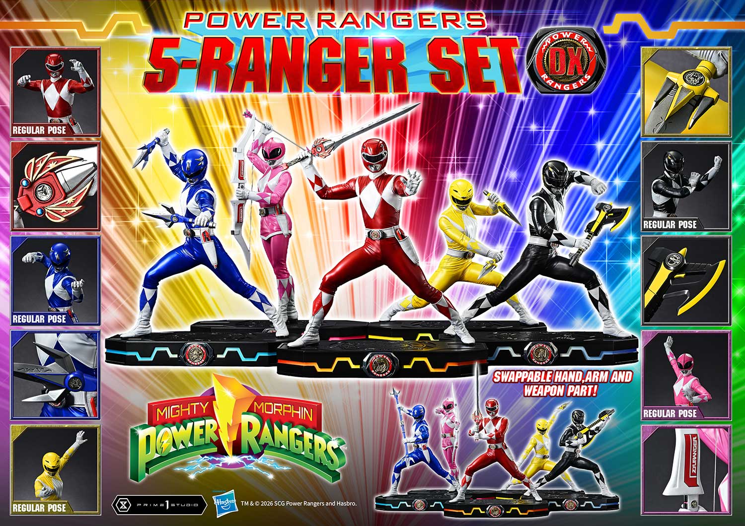 Mighty Morphin Power Rangers Premium Masterline Five Rangers (Deluxe Ver.) 1/4 Scale Statue Set Gallery Image 53