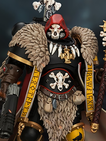 Warhammer 40,000 Space Wolves Wolf Priest with Absolvor Bolt Pistol and Crozius 1/18 Scale Action Figure Gallery Image 2