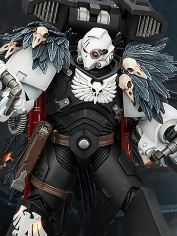Warhammer 40,000 Raven Guard Chapter Master Aethon Shaan with Claws of Severax and Heavy Bolt Pistol 1/18 Scale Action Figure Gallery Image 2