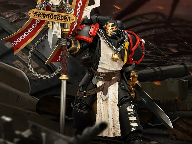 Warhammer 40,000 Black Templars Crusader Ancient with Power Sword and Bolt Pistol 1/18 Scale Action Figure Gallery Image 1