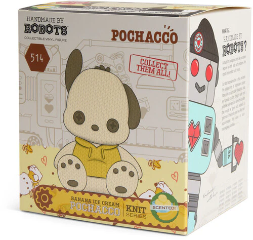 Hello Kitty and Friends Handmade by Robots #514 Pochacco Figure (Banana Ice Cream Scented) Gallery Image 7