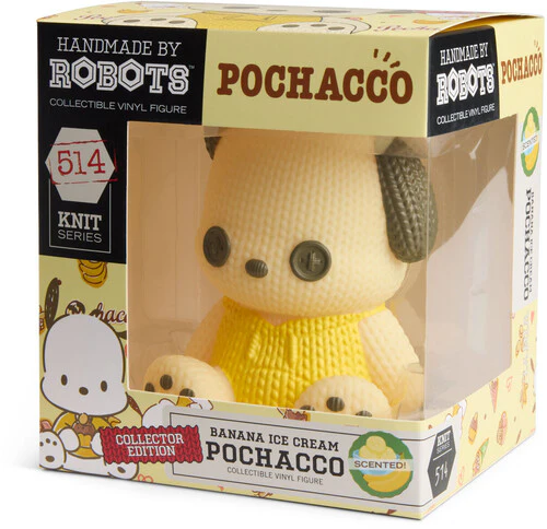 Hello Kitty and Friends Handmade by Robots #514 Pochacco Figure (Banana Ice Cream Scented) Gallery Image 6